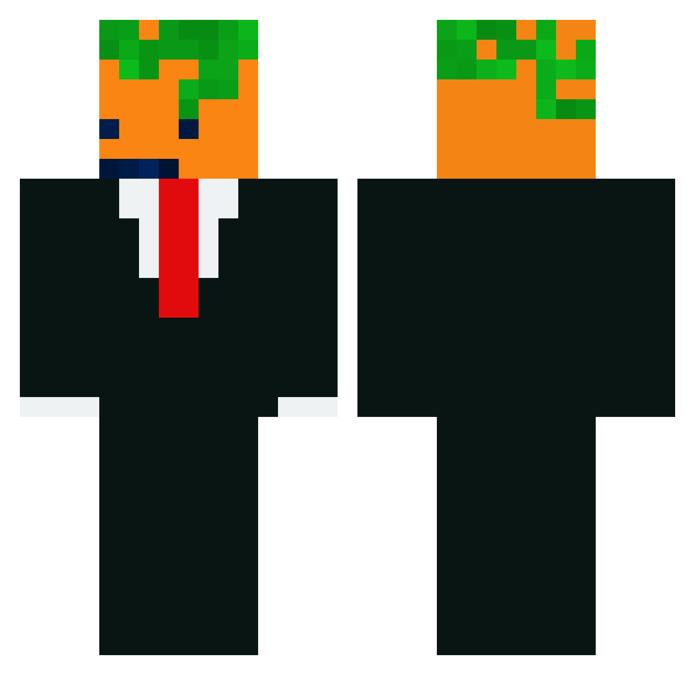 CarrotBeast Minecraft skin, front and back view