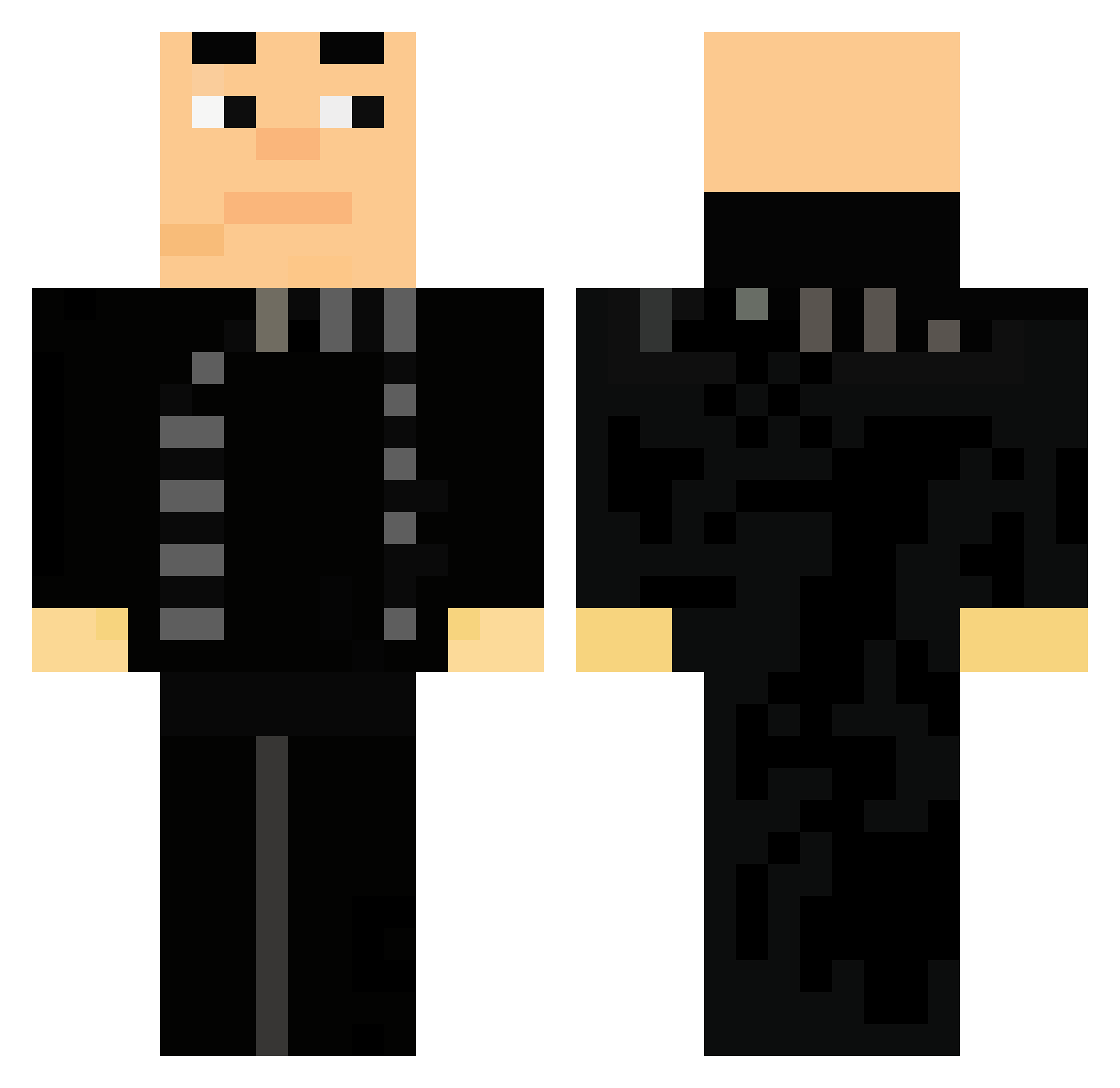 Tyzas Minecraft skin, front and back view