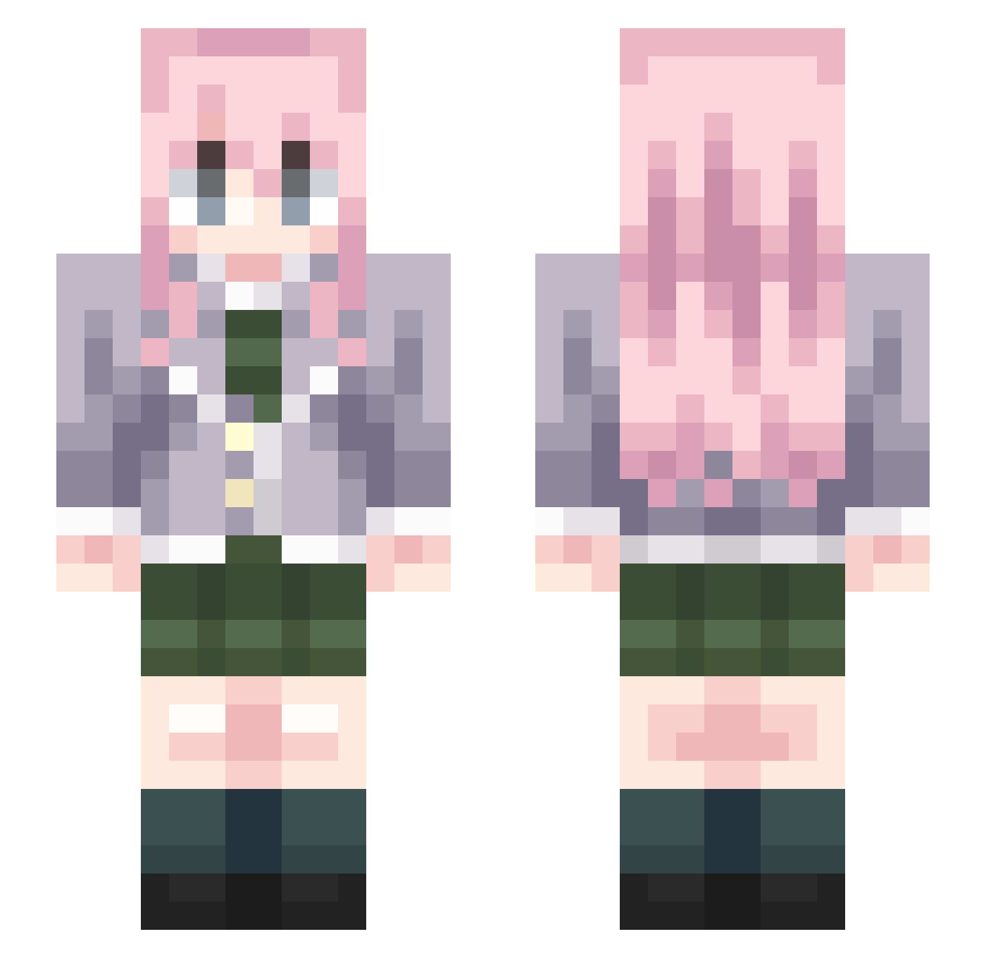 Le0N1daX Minecraft skin, front and back view