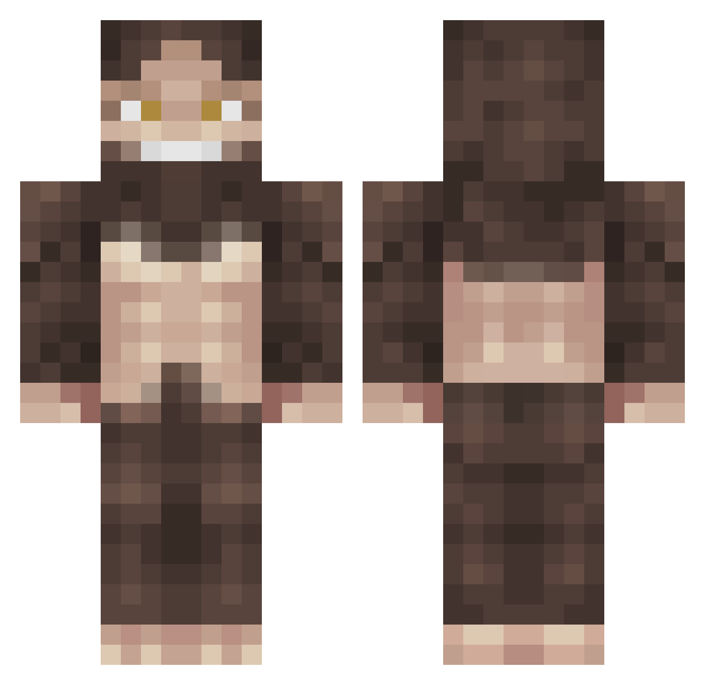 GFA1012 Minecraft skin, front and back view