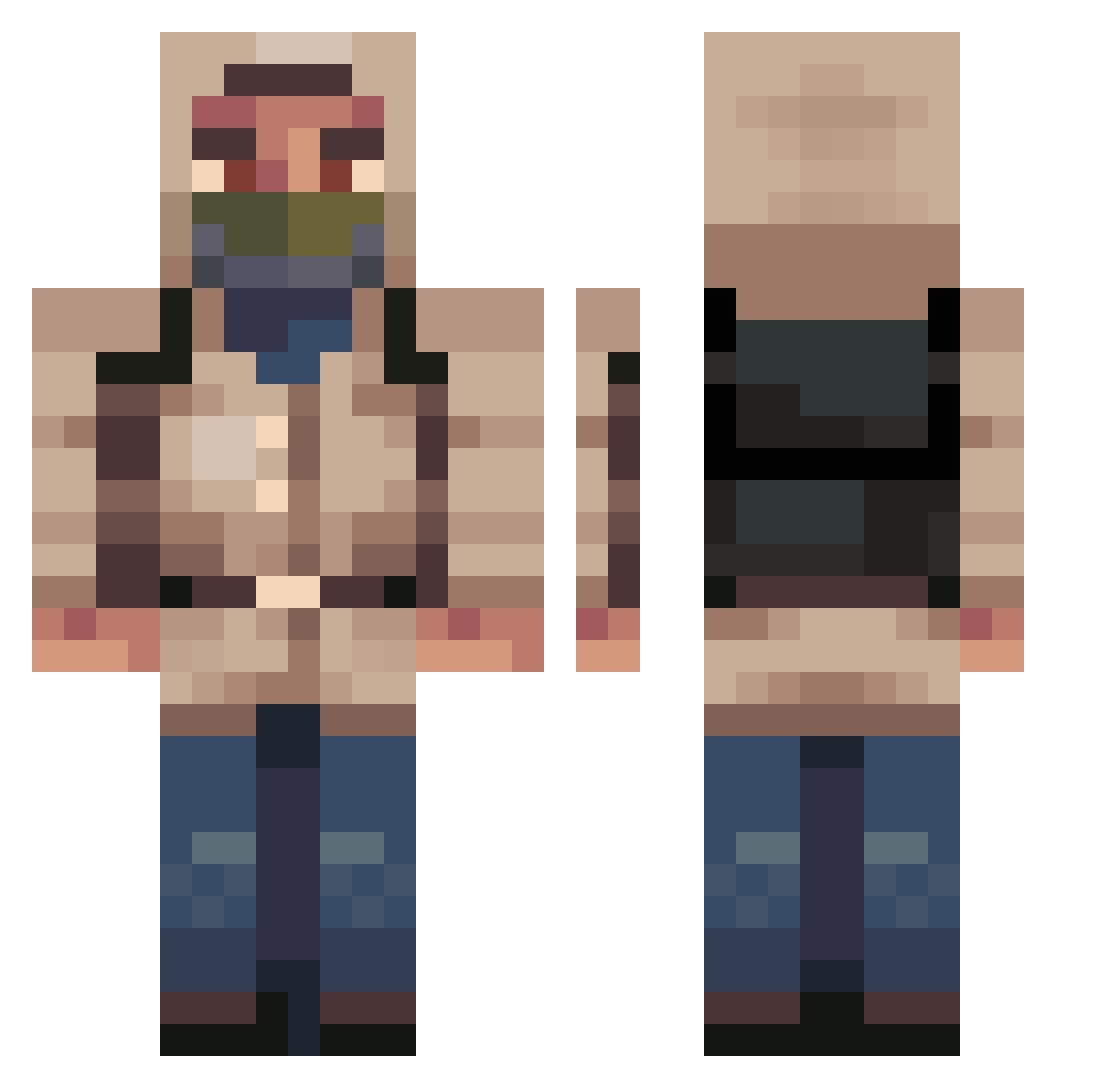 YoungExodus Minecraft skin, front and back view