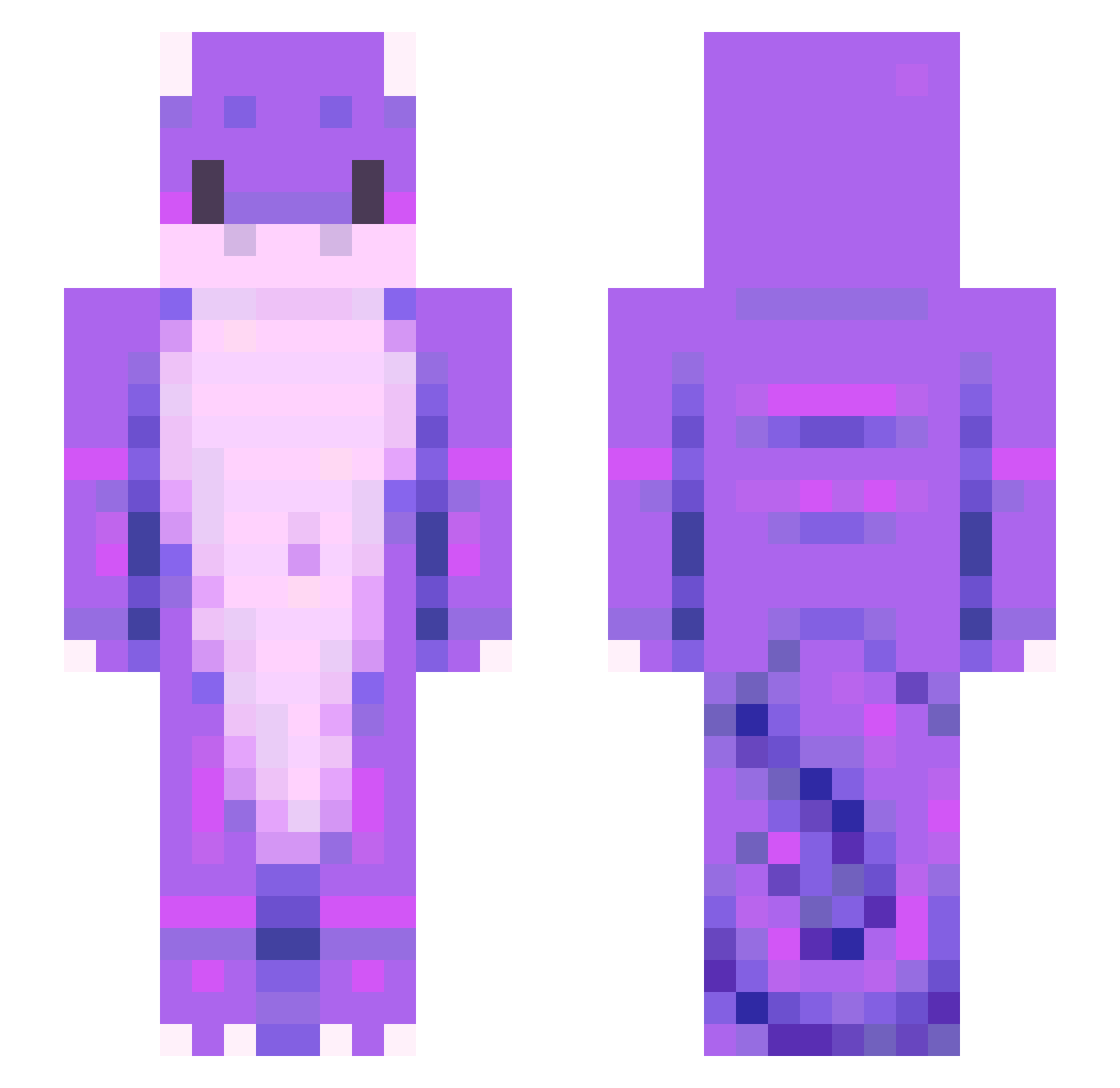 pxyto Minecraft skin, front and back view