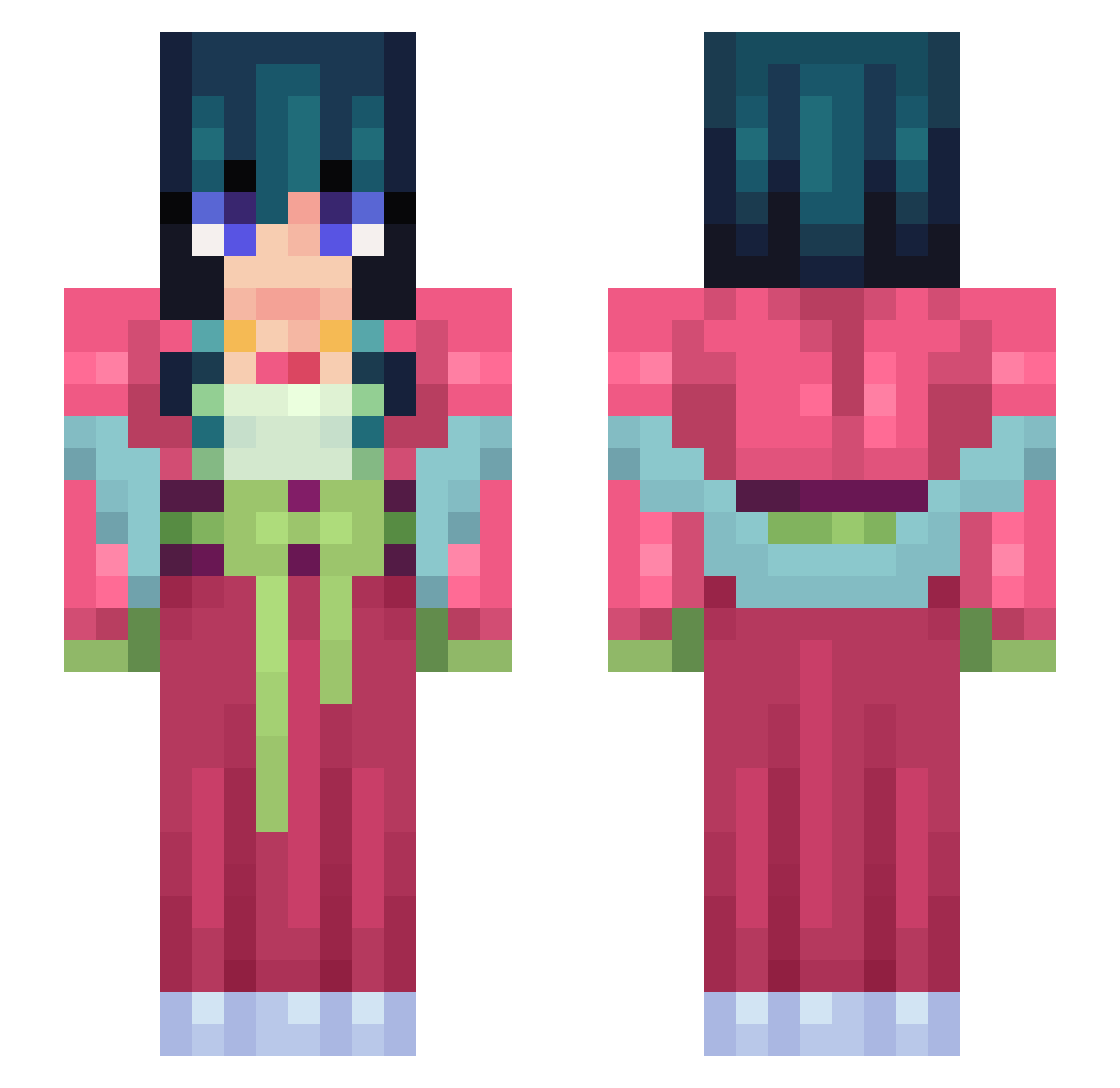MrsStealurFridge Minecraft skin, front and back view