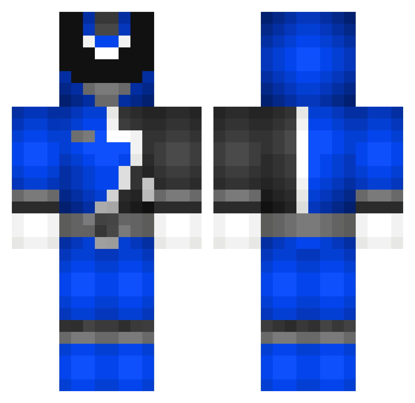 Maxter523 Minecraft skin, front and back view