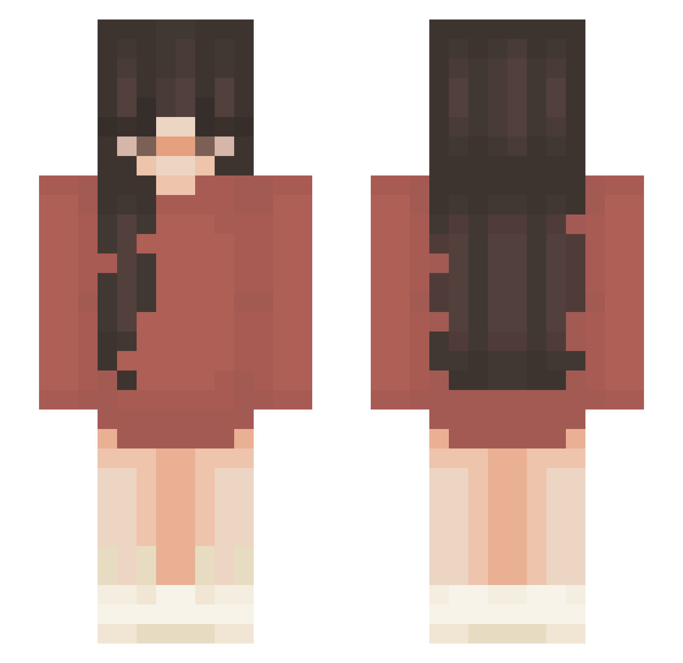 maikuwu Minecraft skin, front and back view