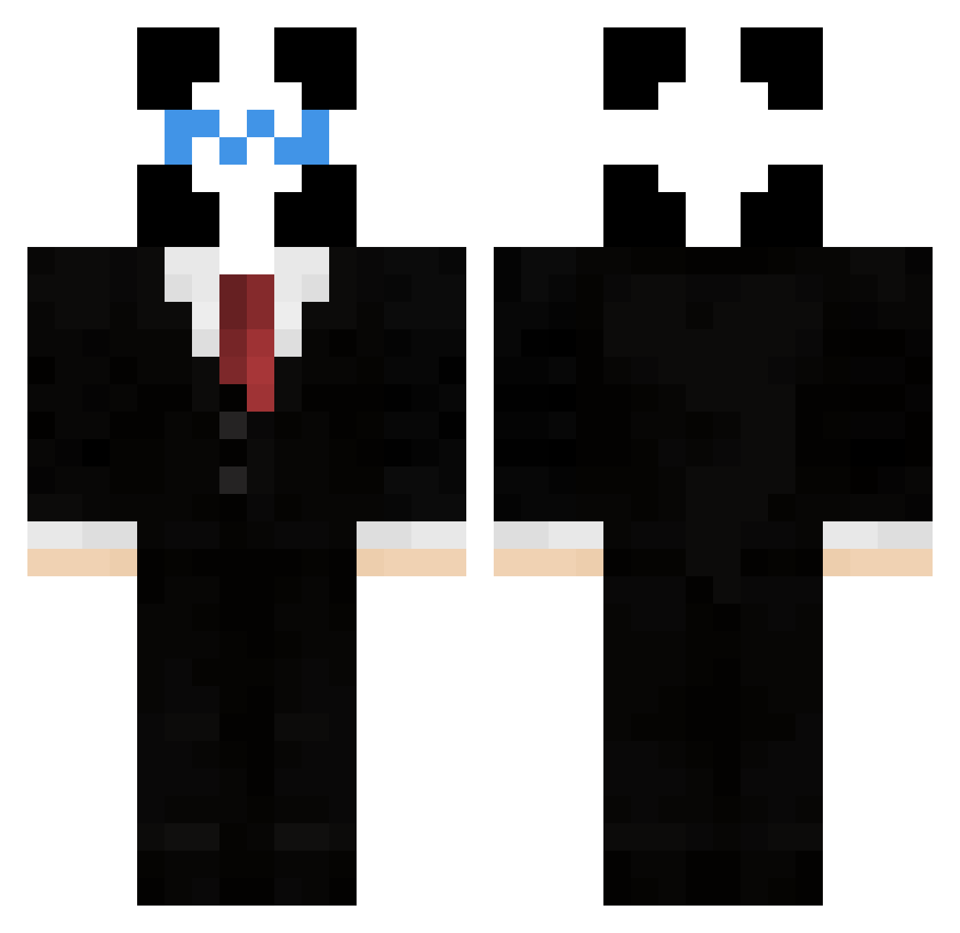 smoretz Minecraft skin, front and back view