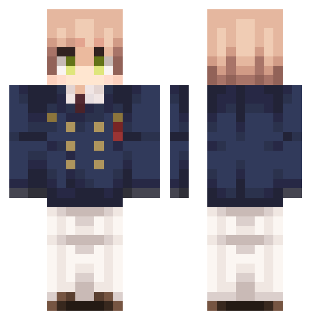 Fumid Minecraft skin, front and back view