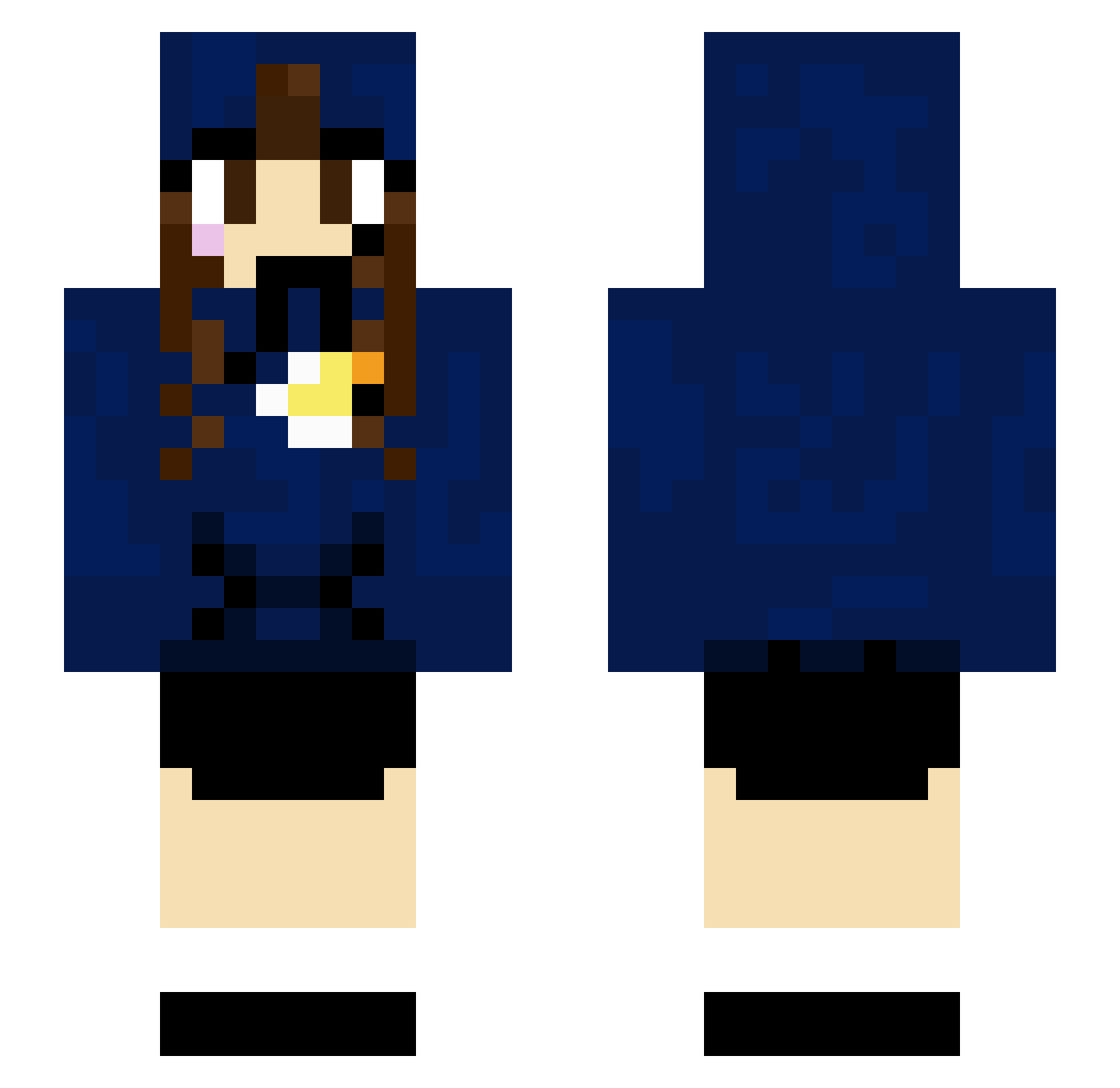 KennyaHQ Minecraft skin, front and back view