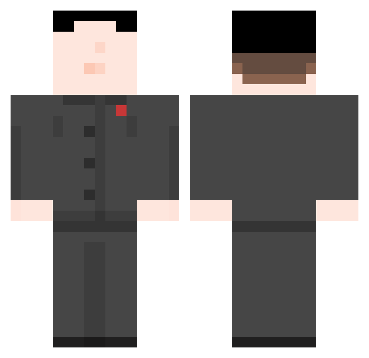 GradurPrestur Minecraft skin, front and back view