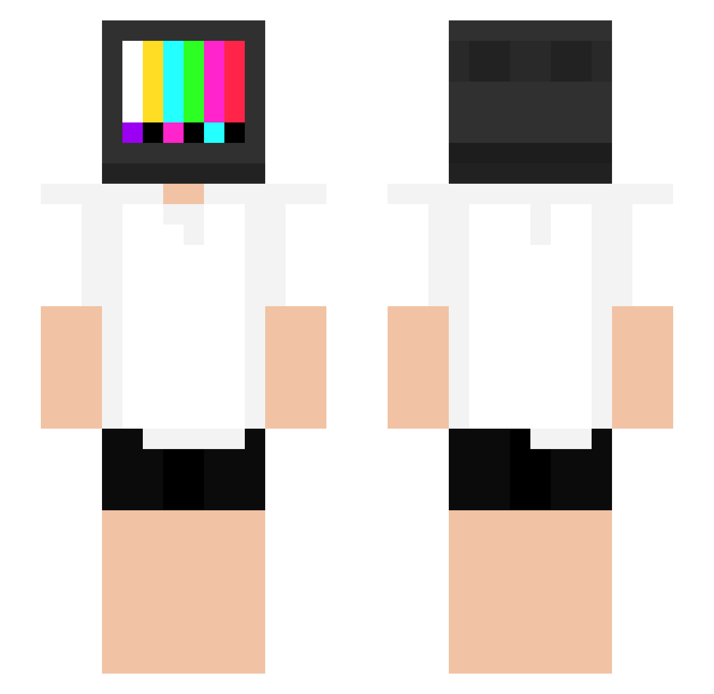 Dingusia Minecraft skin, front and back view
