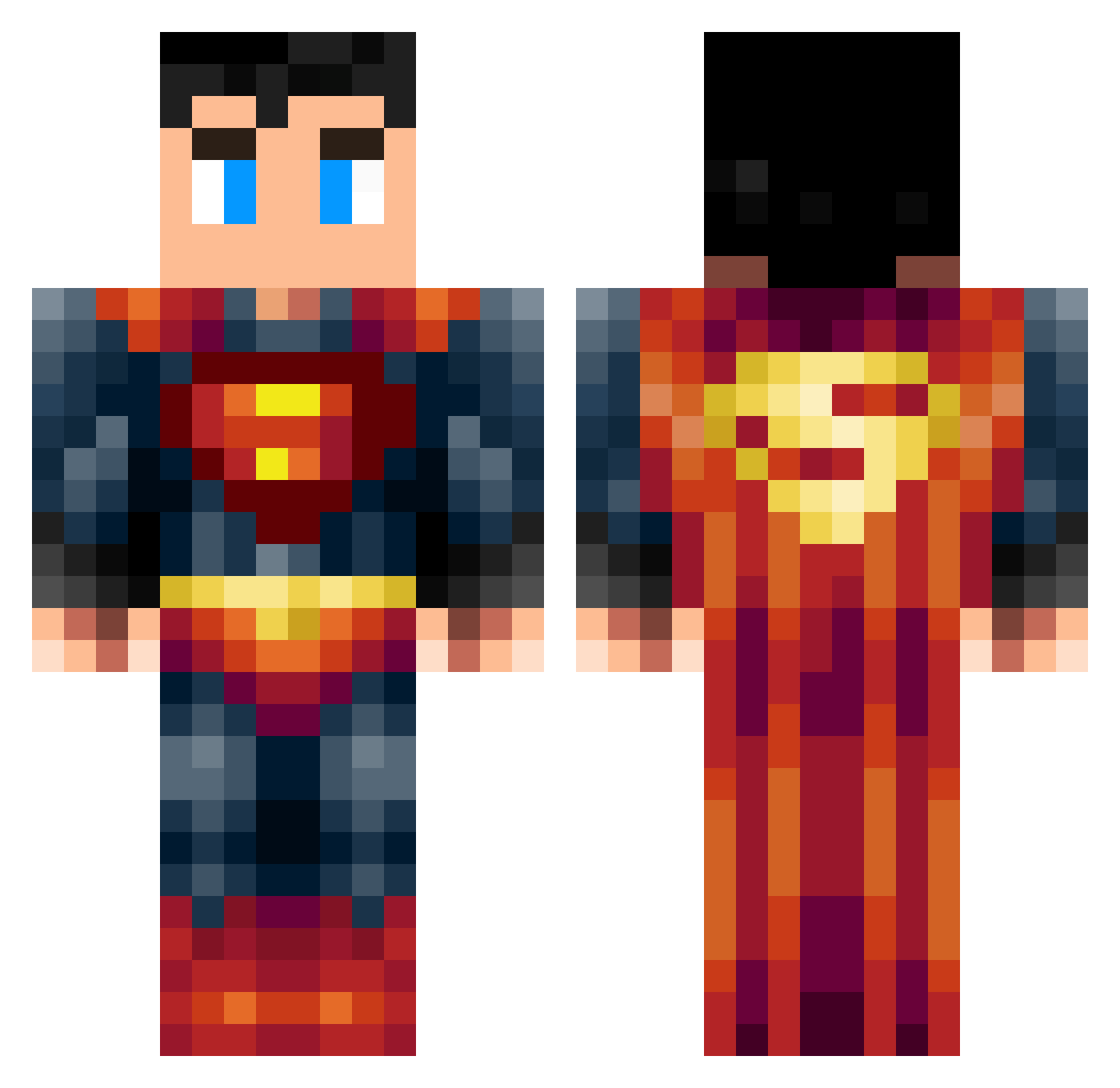 Sant Minecraft skin, front and back view