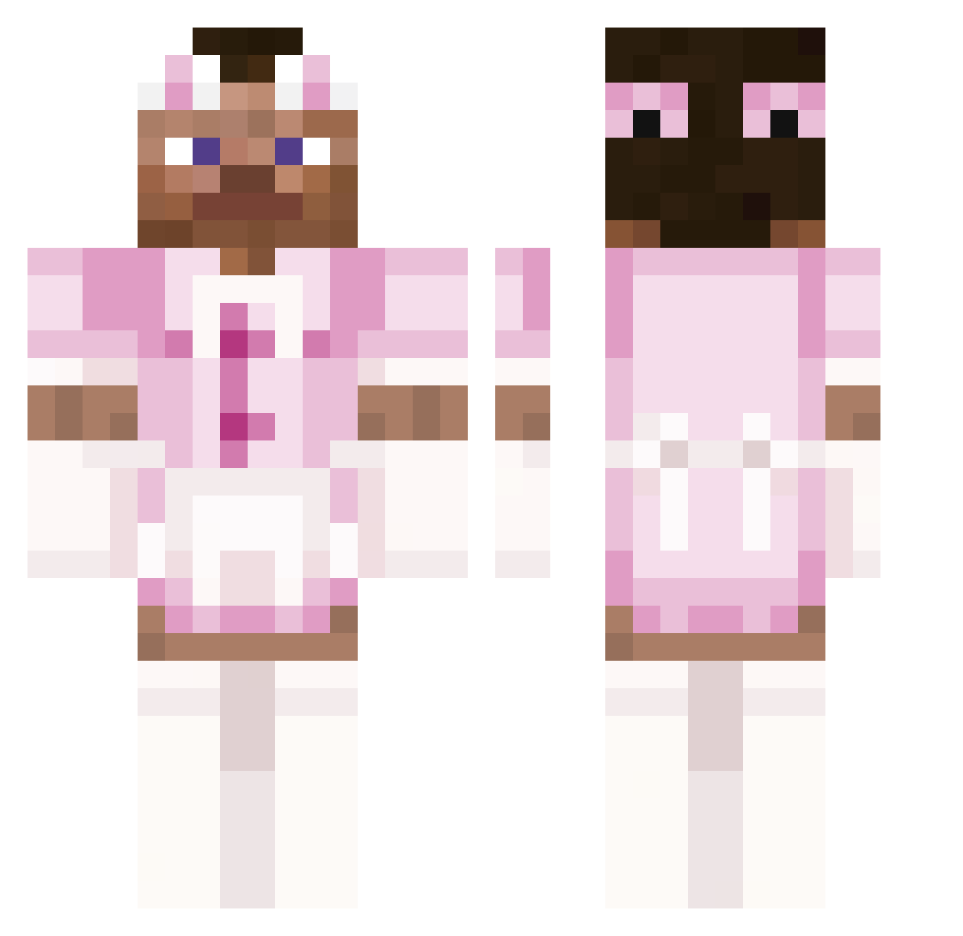 Porretas2018 Minecraft skin, front and back view