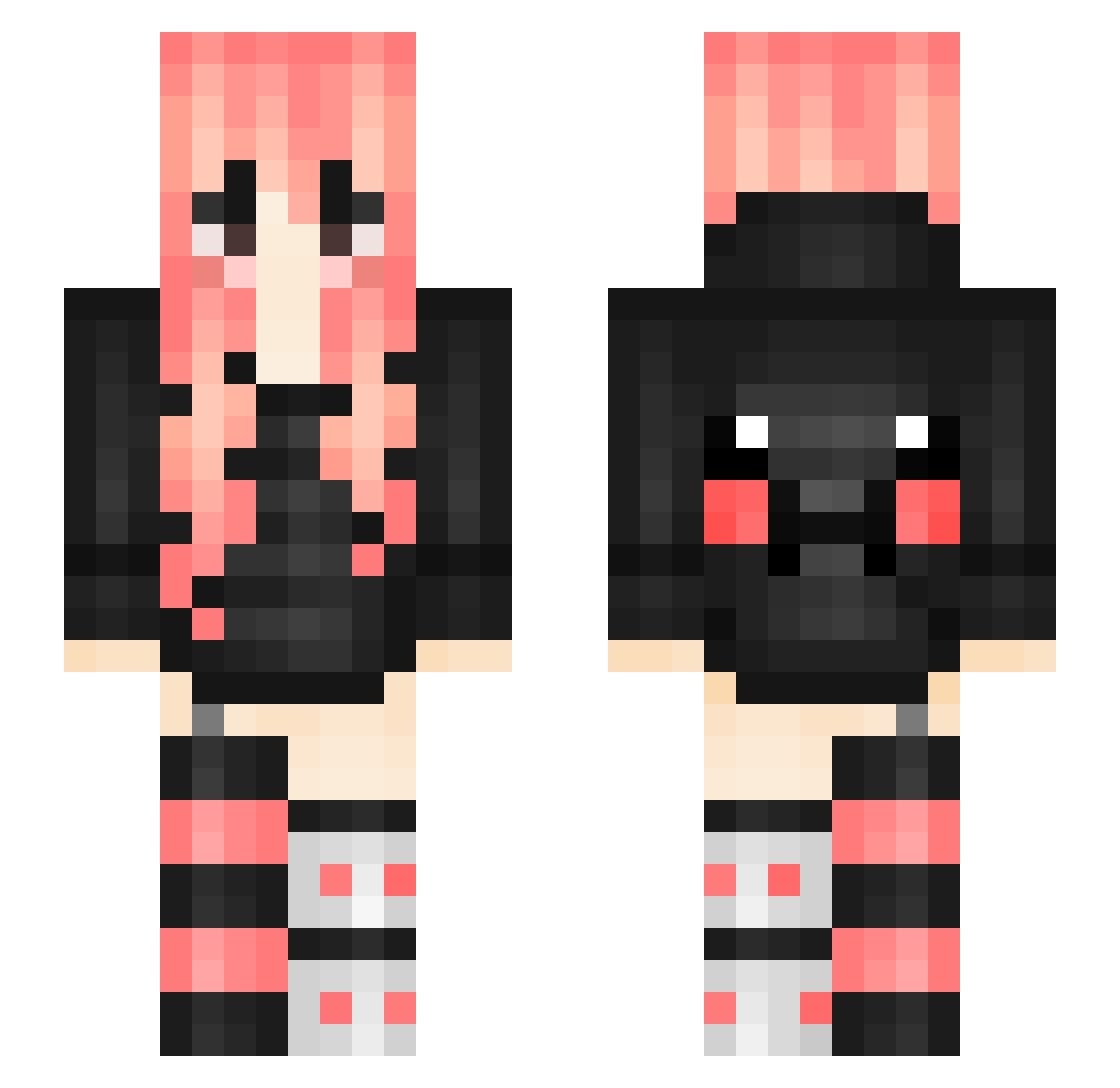 bwebbles Minecraft skin, front and back view