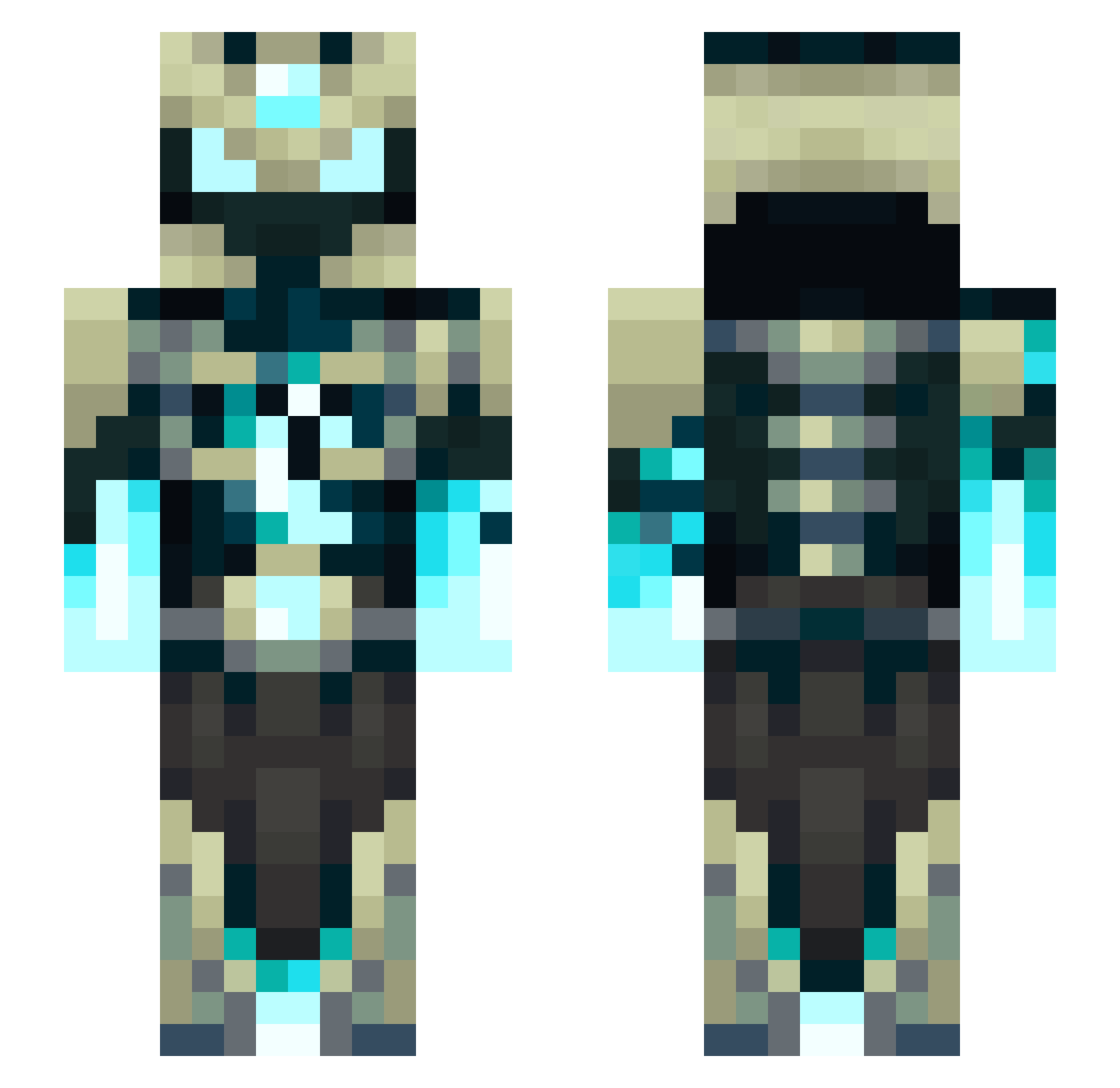 MapacheMorboso Minecraft skin, front and back view