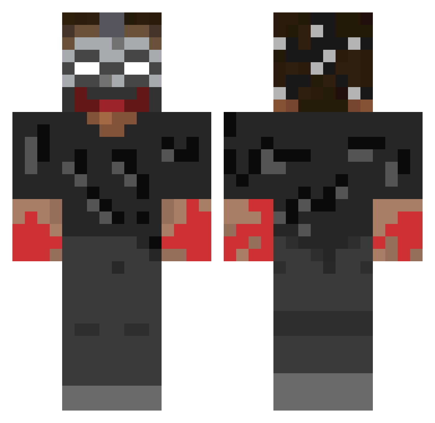 HydeZero Minecraft skin, front and back view