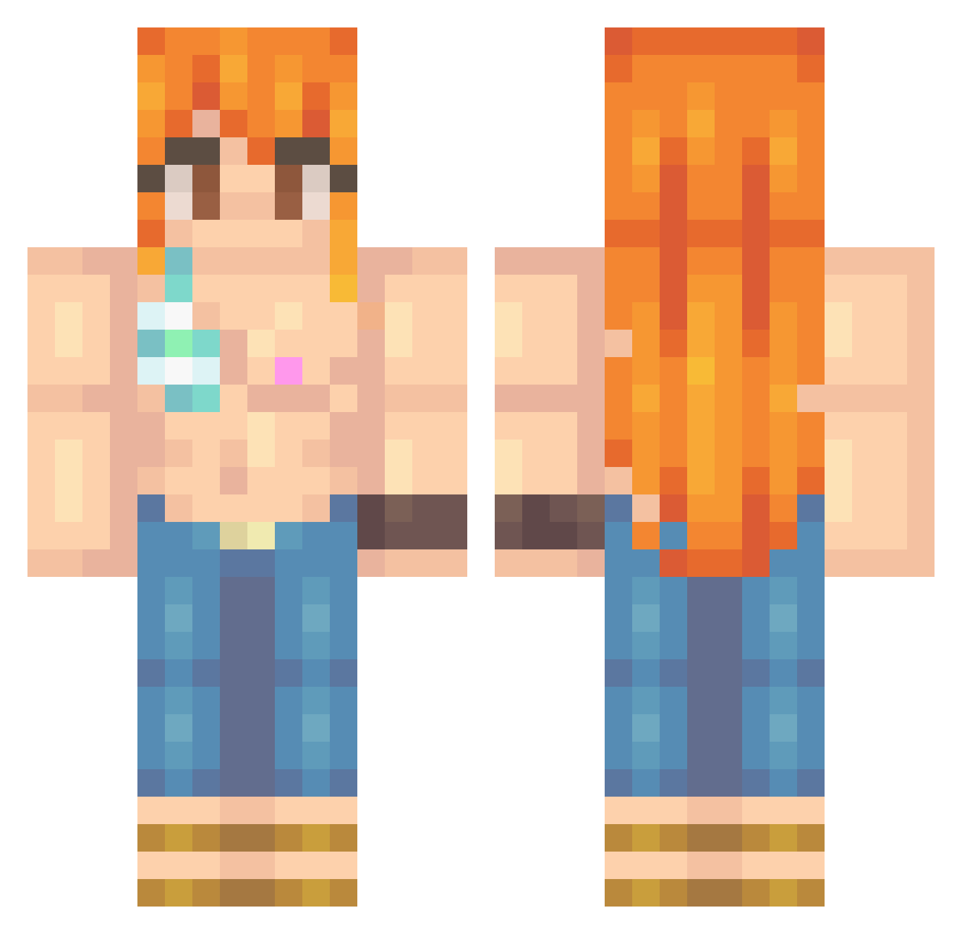 Snoopyx88 Minecraft skin, front and back view