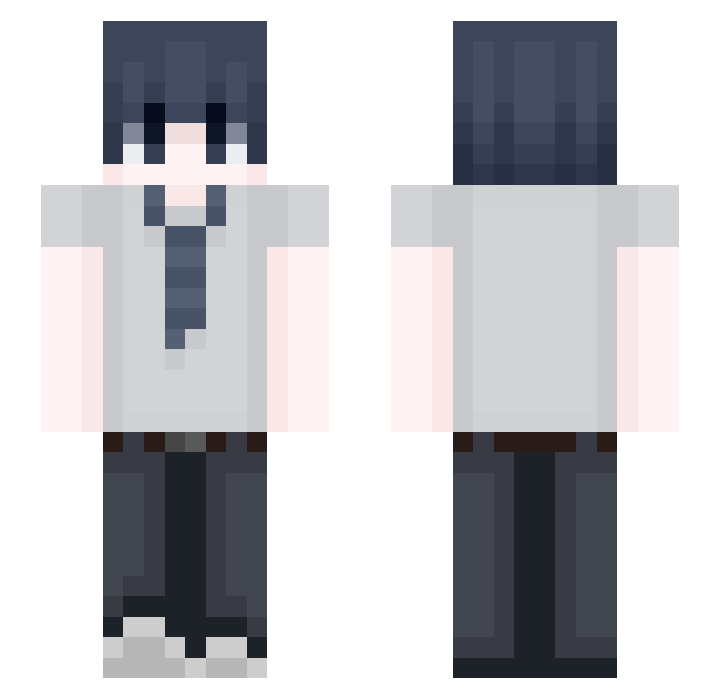 aqvg Minecraft skin, front and back view