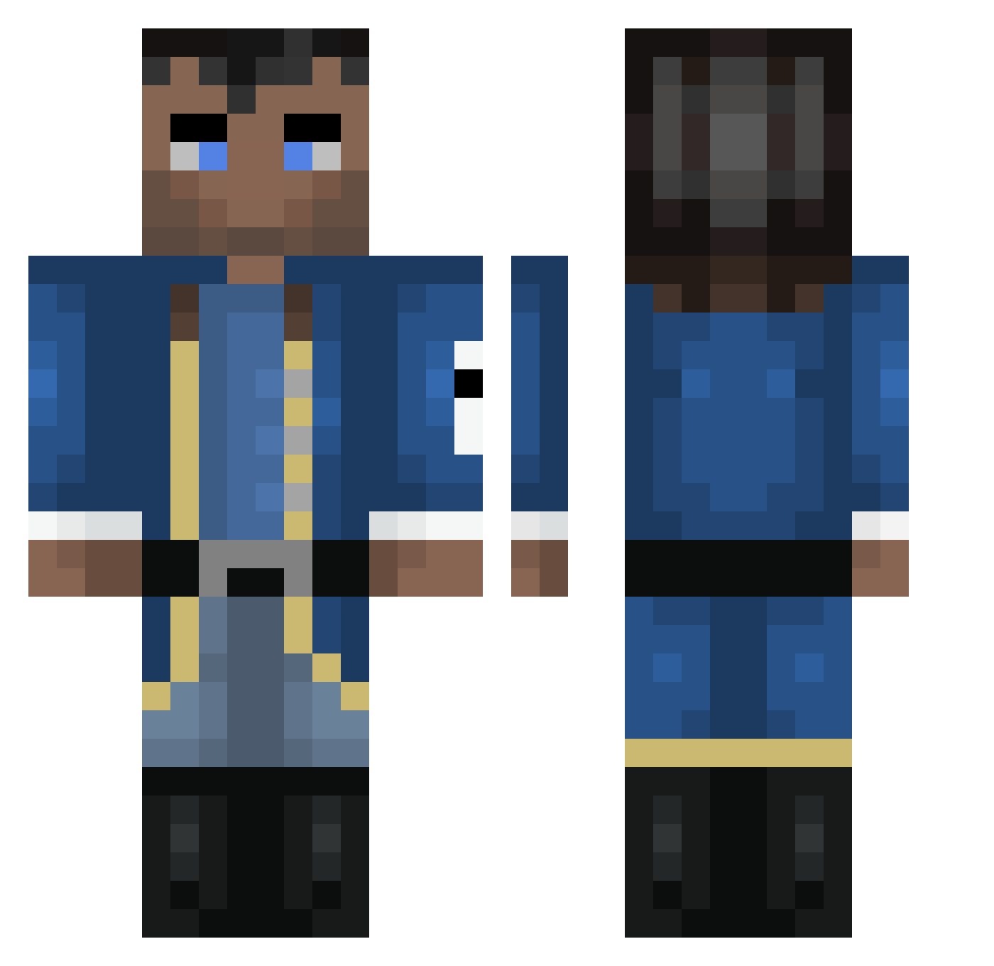 mattmoin117 Minecraft skin, front and back view