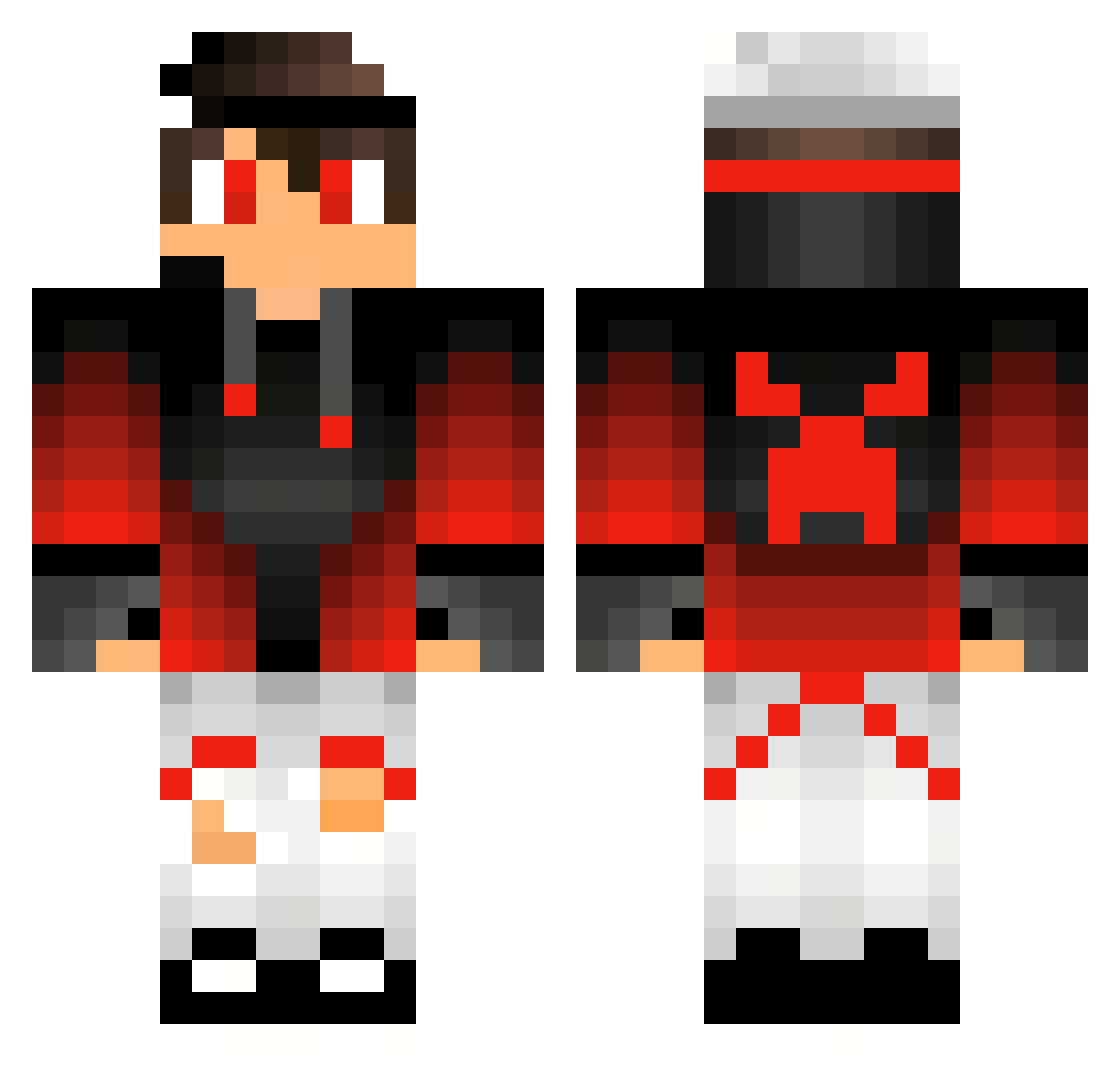 Olympus0 Minecraft skin, front and back view