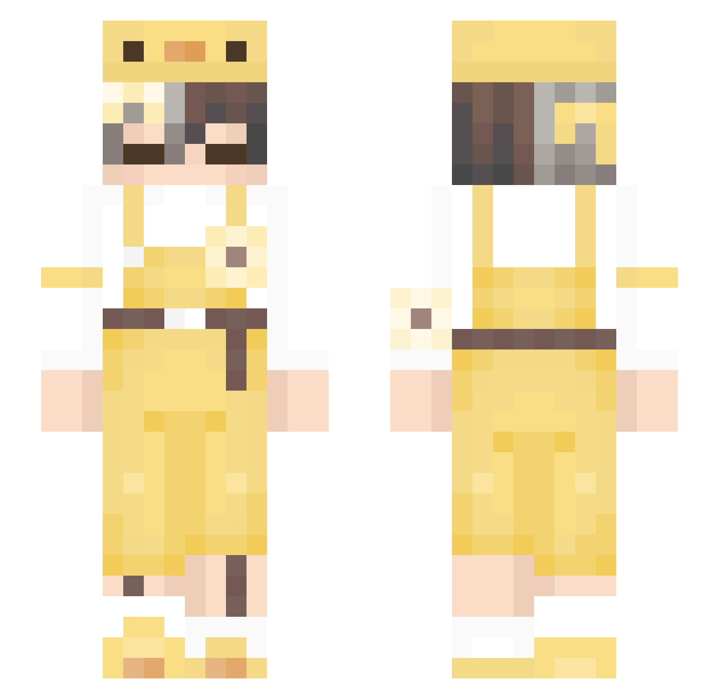 YourFishhh Minecraft skin, front and back view