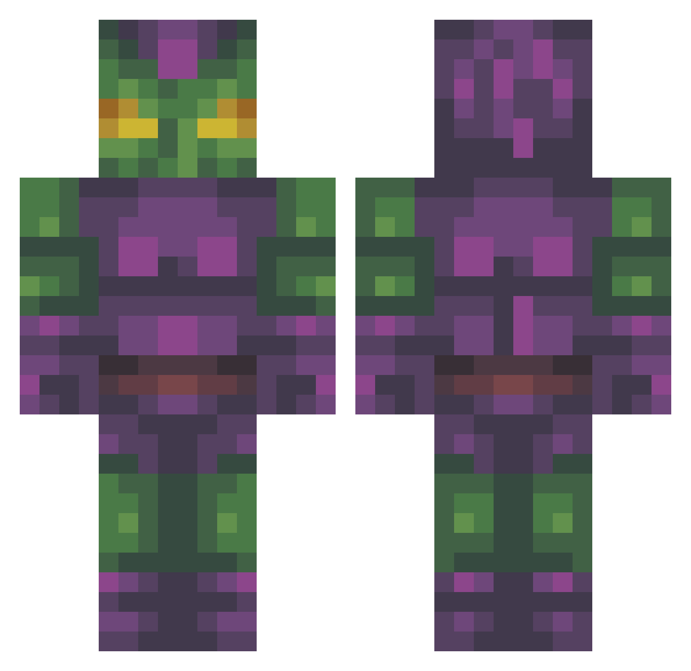 BradyBucketz Minecraft skin, front and back view