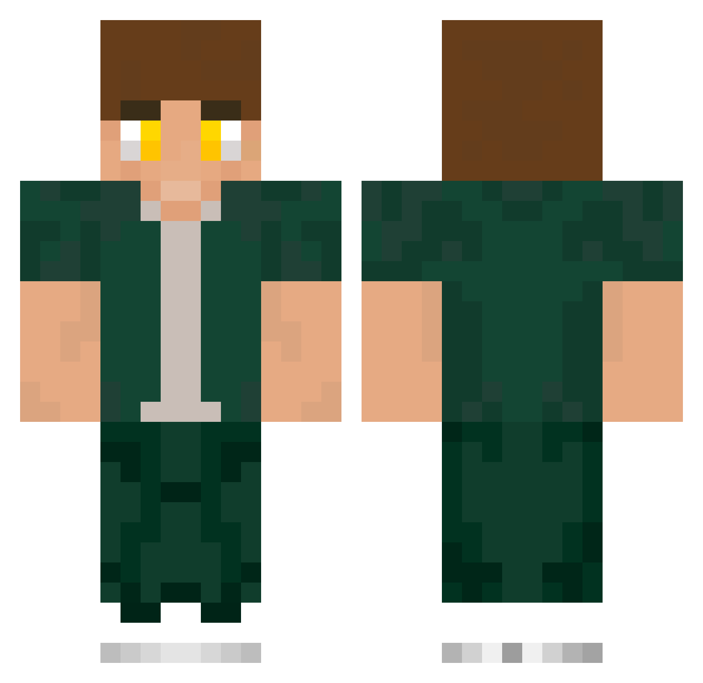 Raneoter Minecraft skin, front and back view