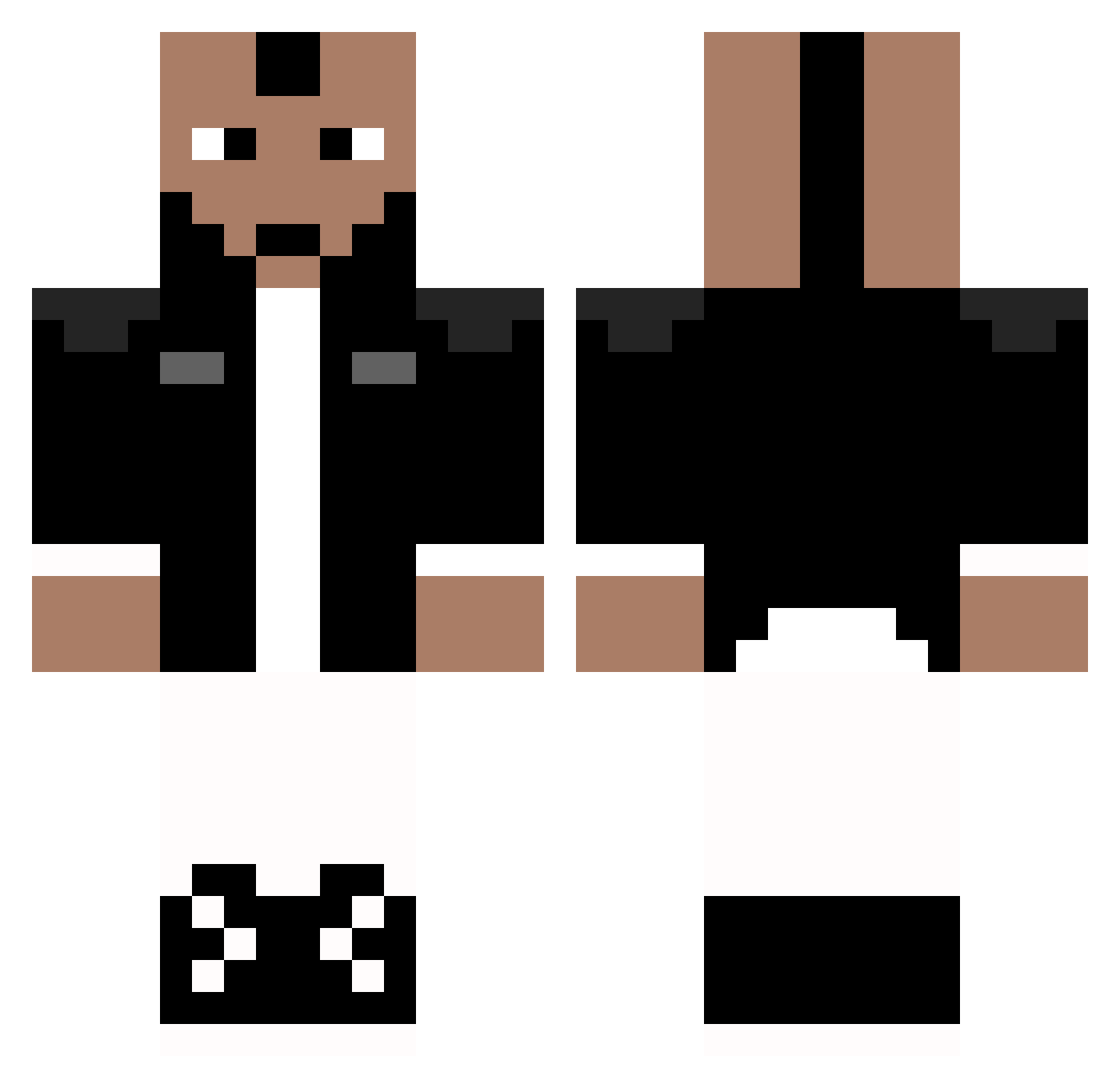 Haulf Minecraft skin, front and back view
