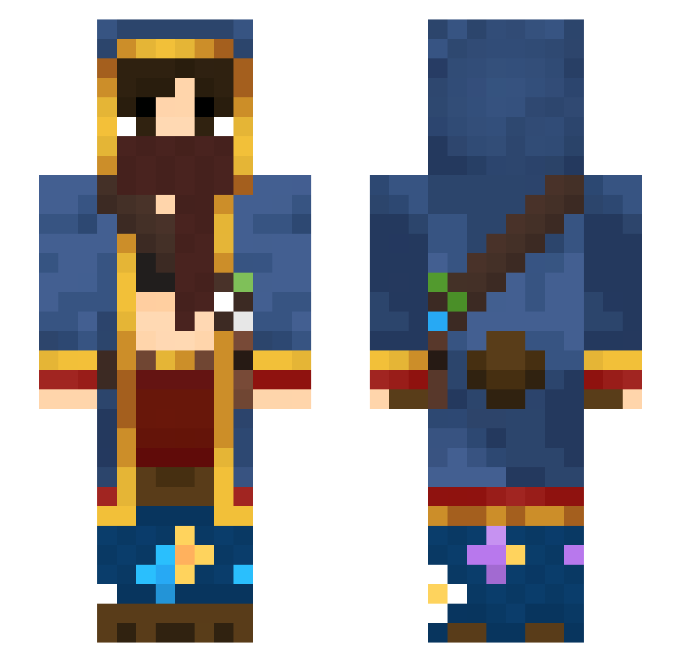 Explody_Chan Minecraft skin, front and back view