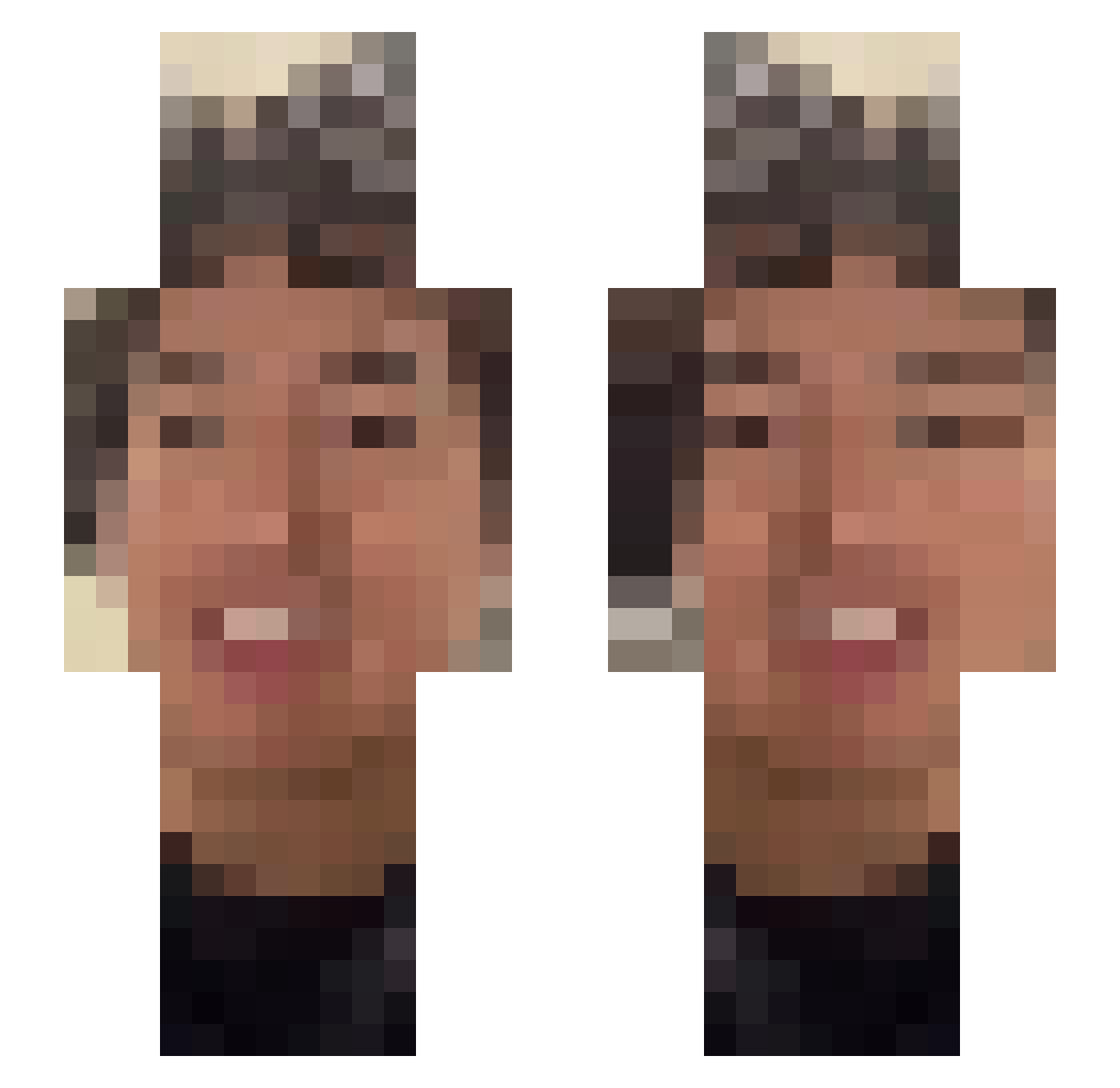 HegelJens Minecraft skin, front and back view