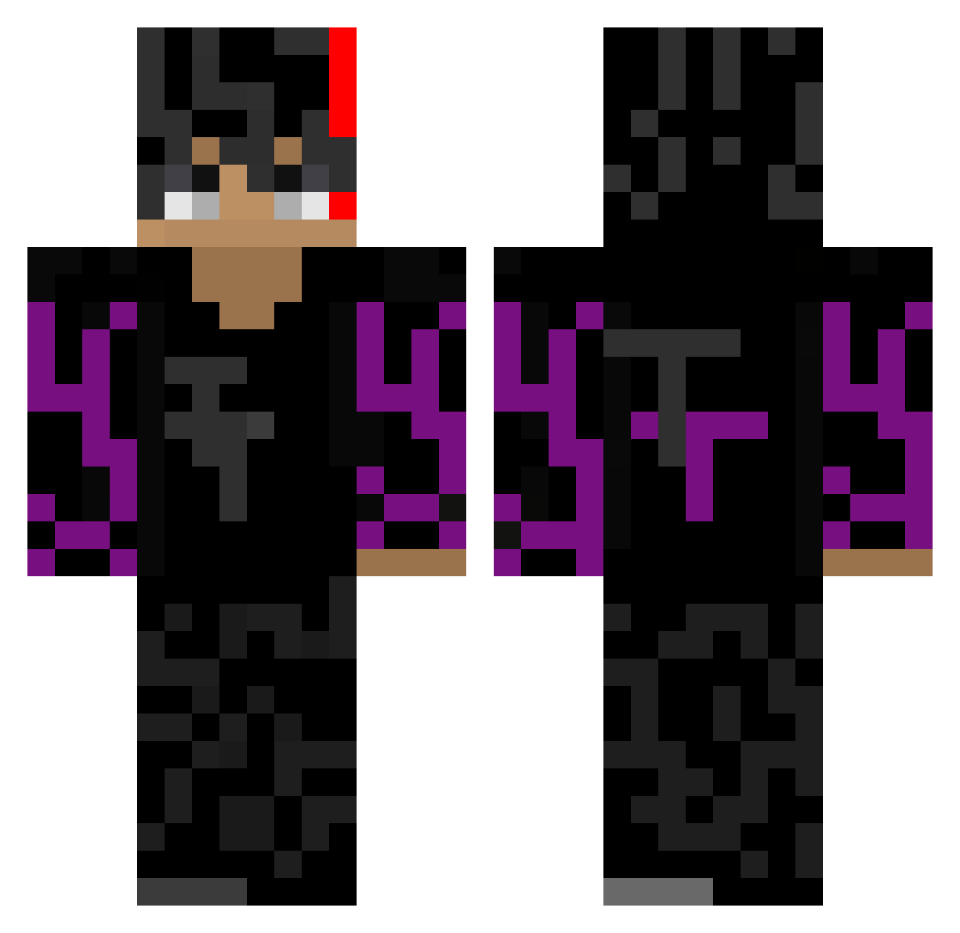 TinoEpicness Minecraft skin, front and back view