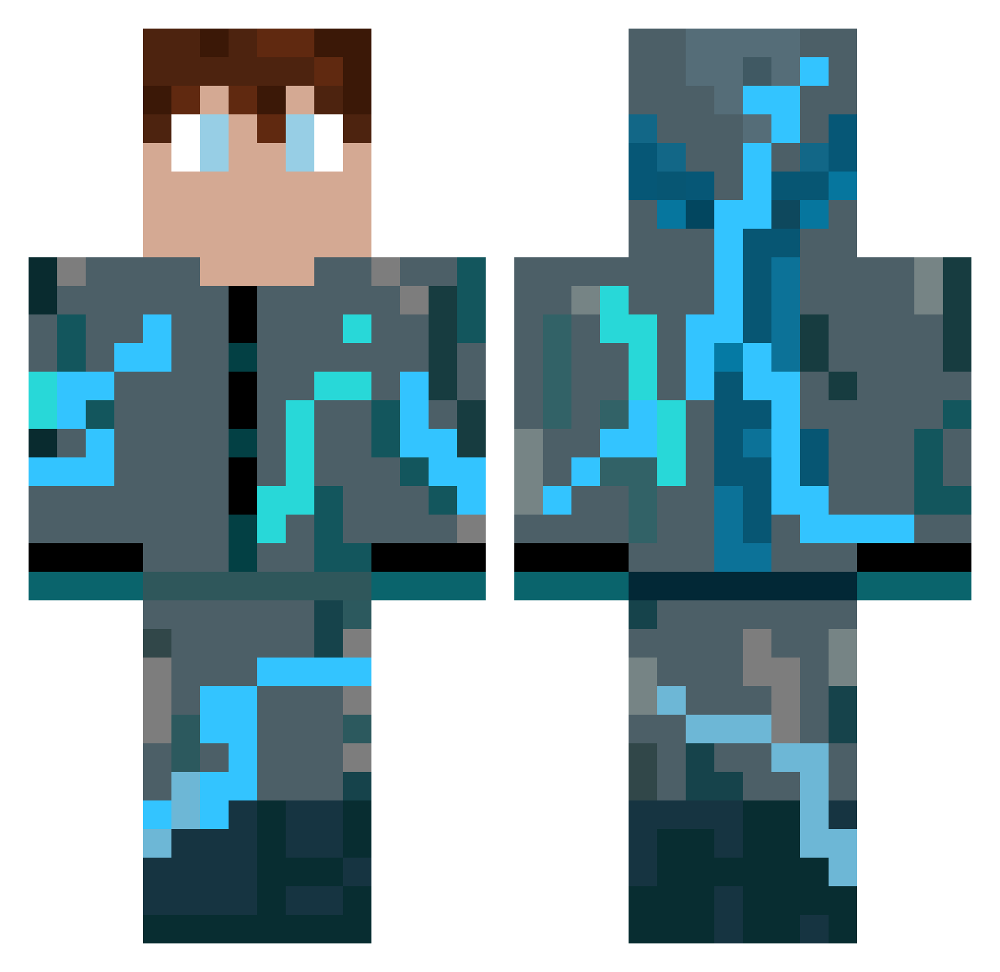 velociraptor024 Minecraft skin, front and back view