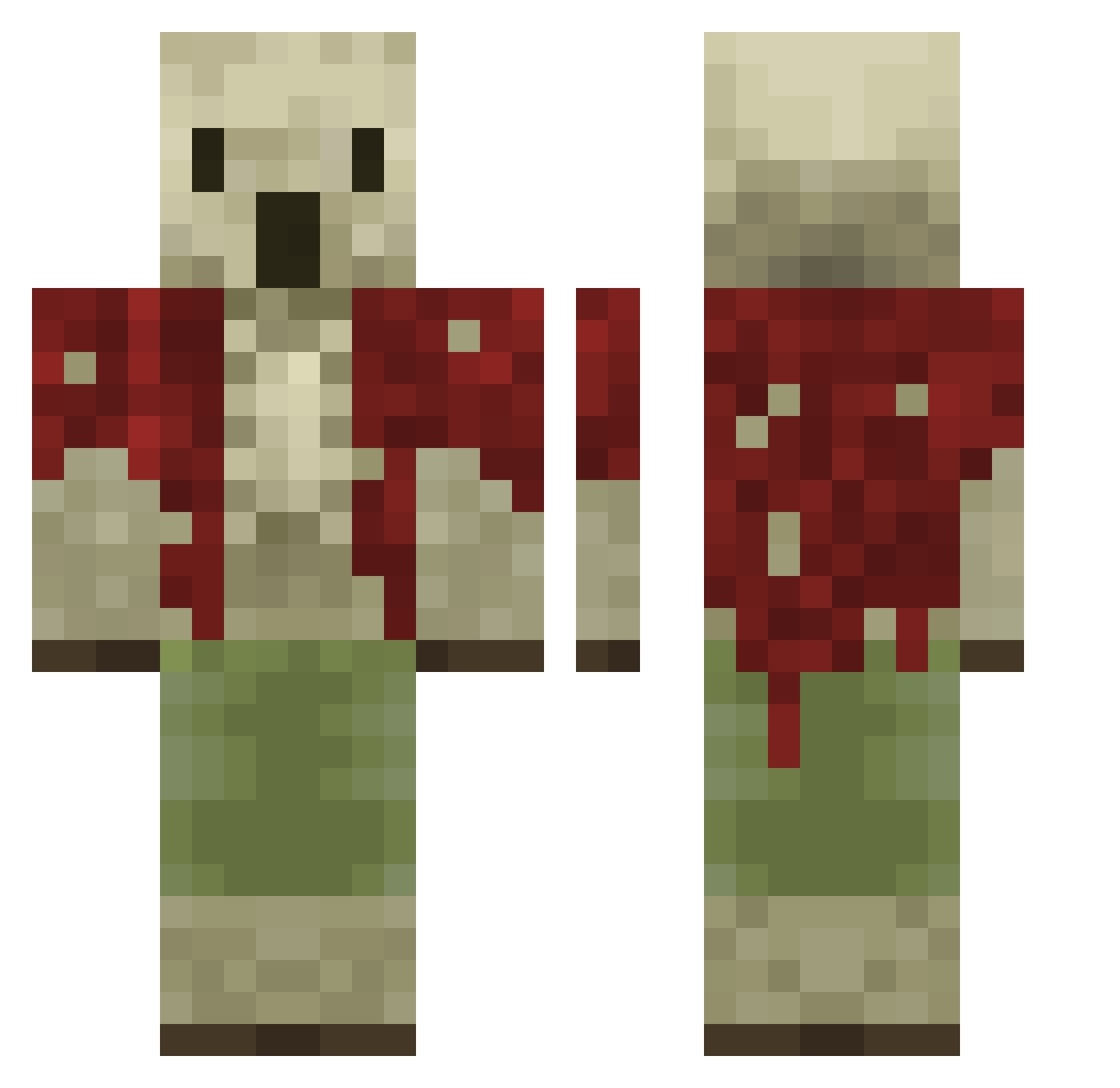 ARMINNS3 Minecraft skin, front and back view