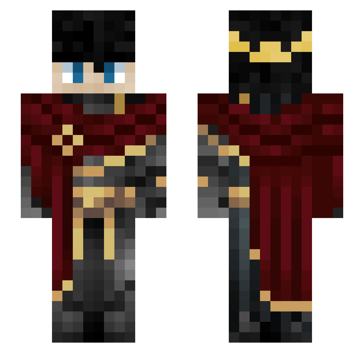 Gyrwin Minecraft skin, front and back view