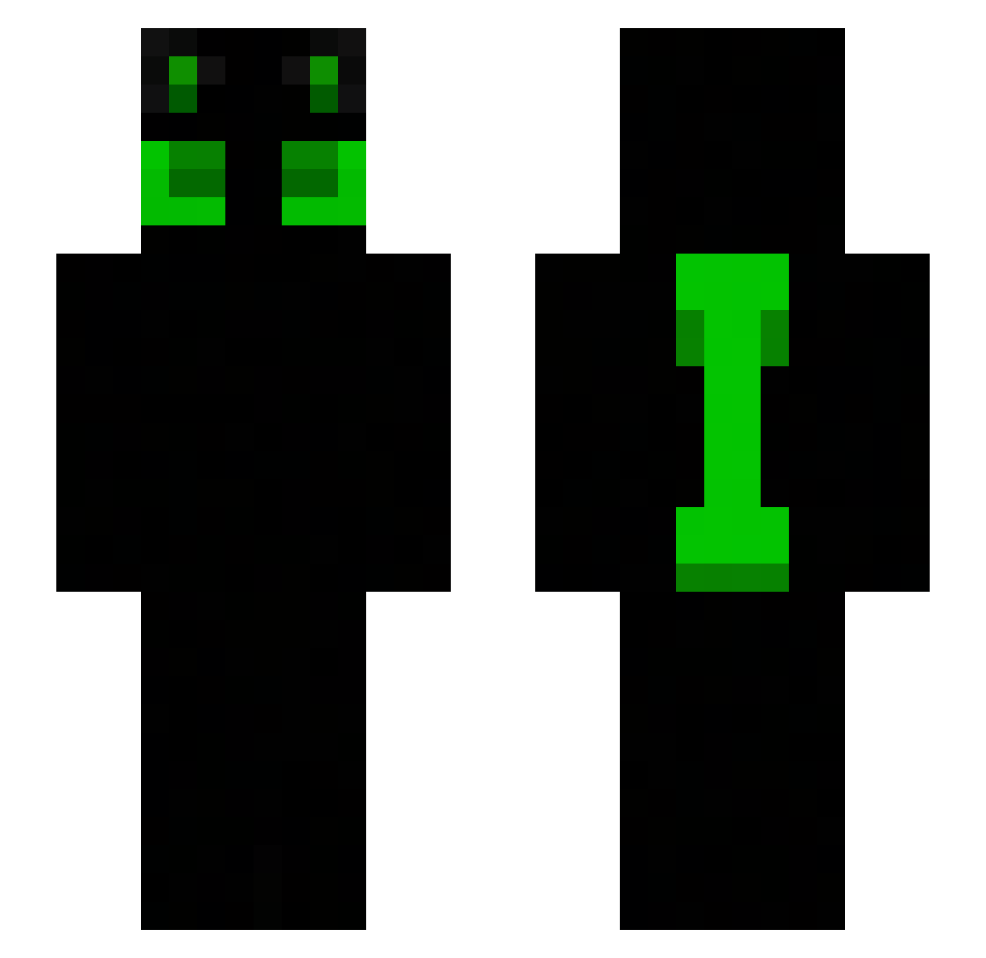 kxrd Minecraft skin, front and back view