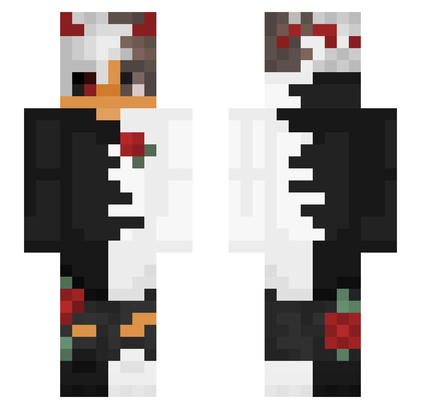 _Arckos Minecraft skin, front and back view