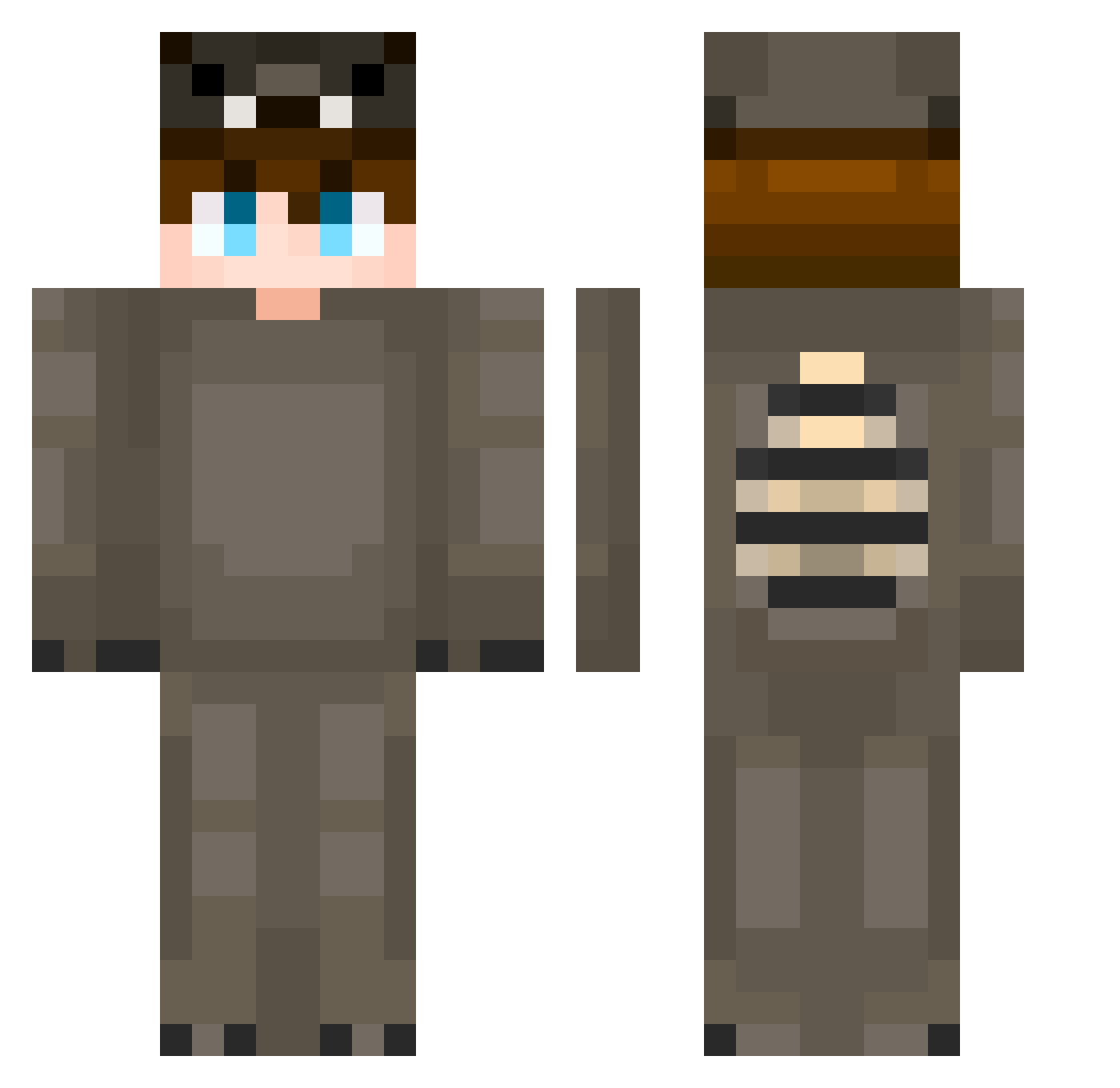 _Kuchen Minecraft skin, front and back view