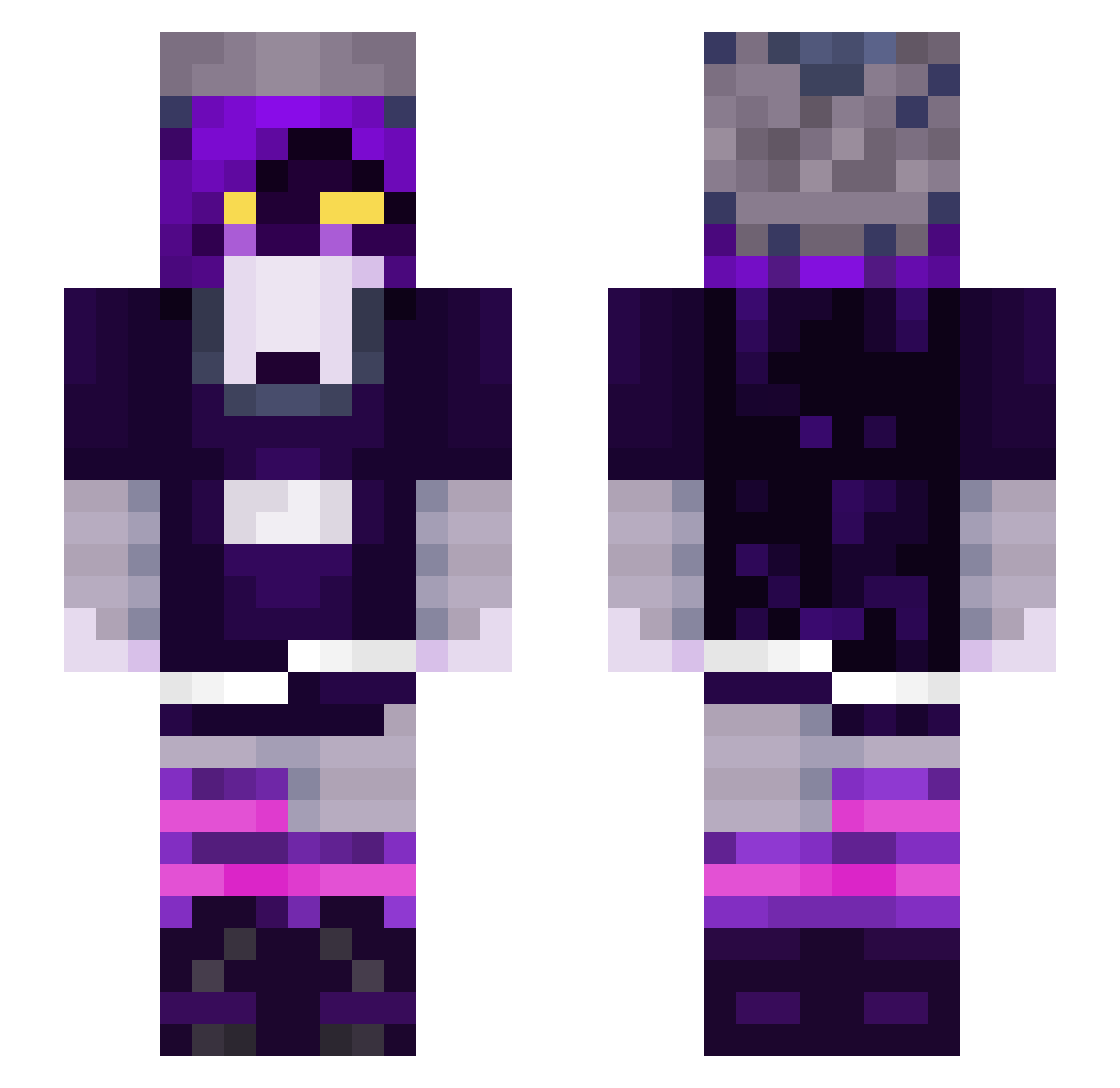GroxMO Minecraft skin, front and back view