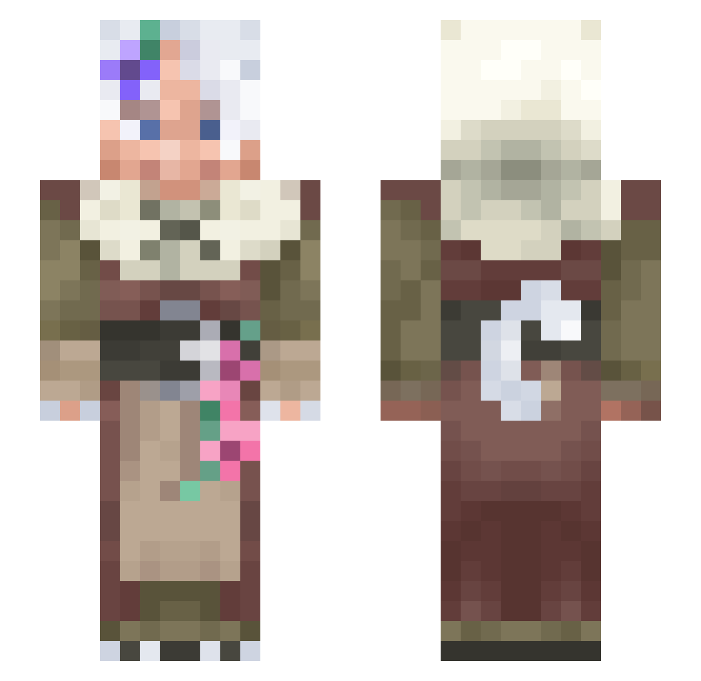 Jennusch Minecraft skin, front and back view