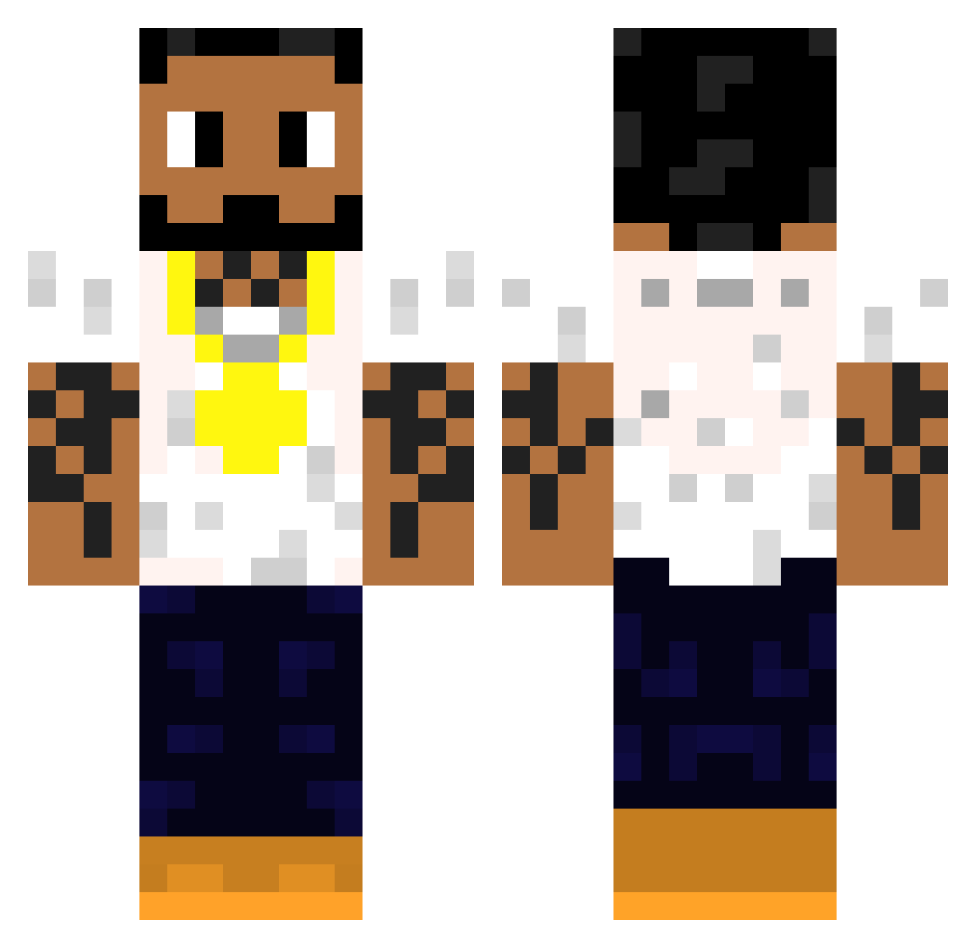 _Chris_Brown_ Minecraft skin, front and back view