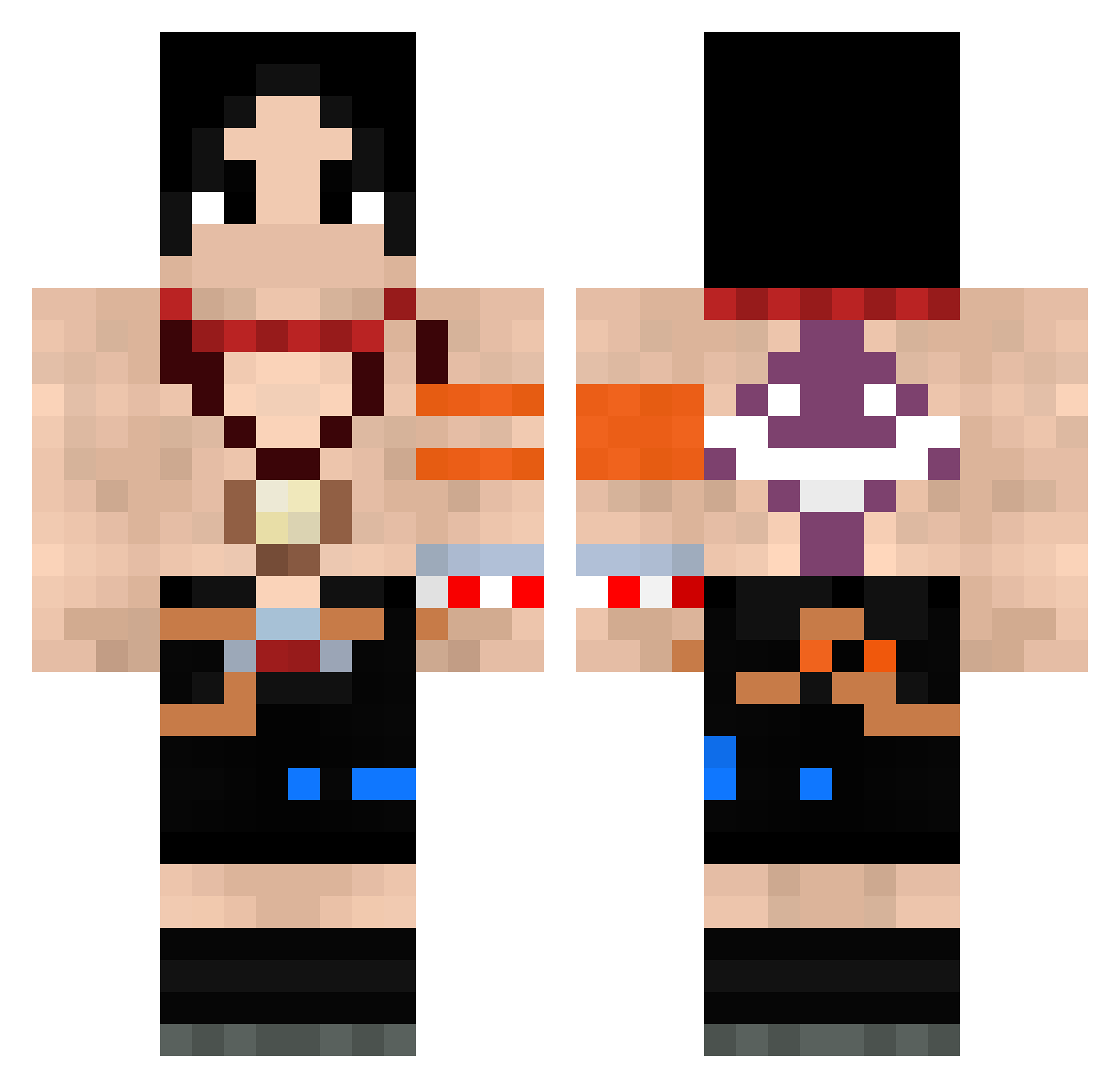 BLaZzeDleone Minecraft skin, front and back view
