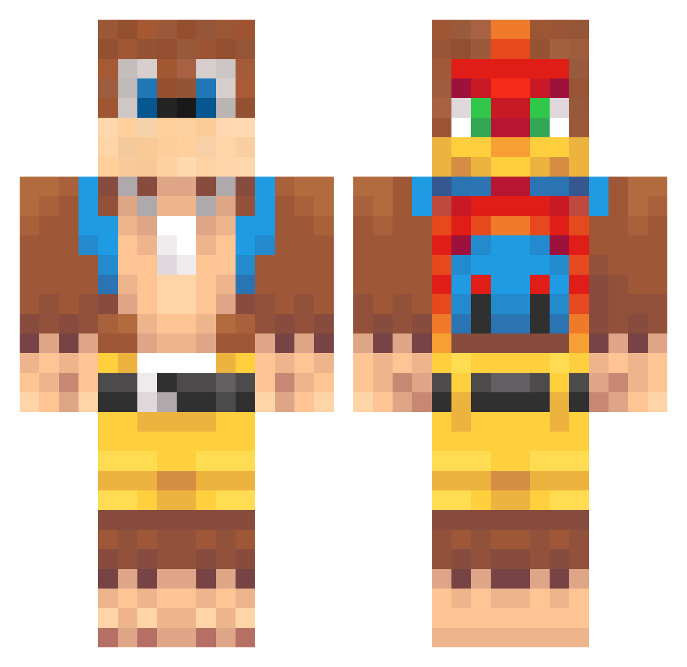 ThiagoRocha Minecraft skin, front and back view
