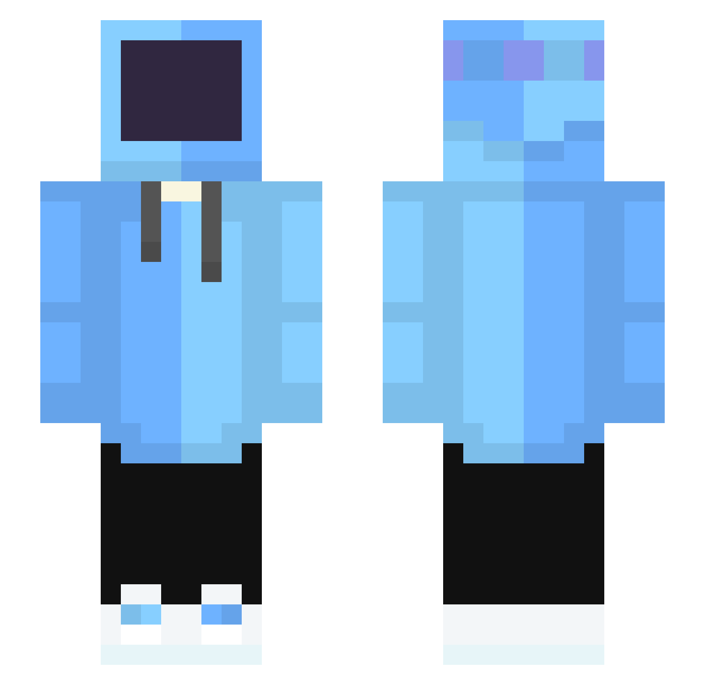 xBams Minecraft skin, front and back view