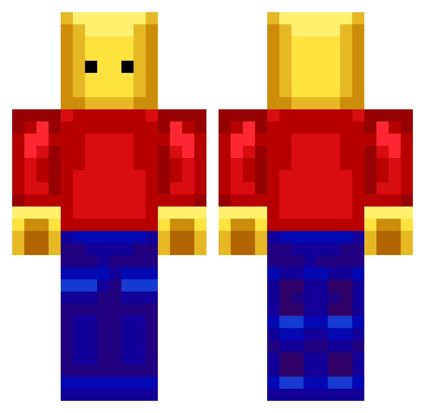 Defensorpl Minecraft skin, front and back view