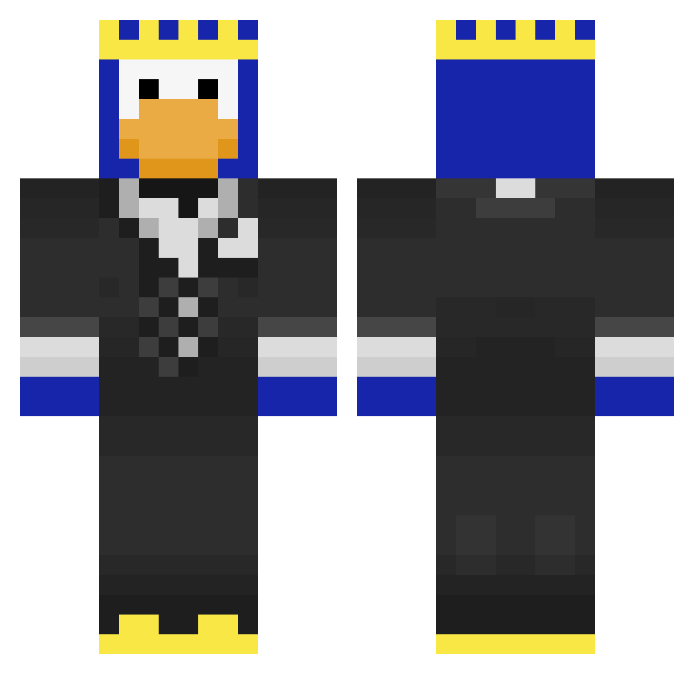 jackmds Minecraft skin, front and back view