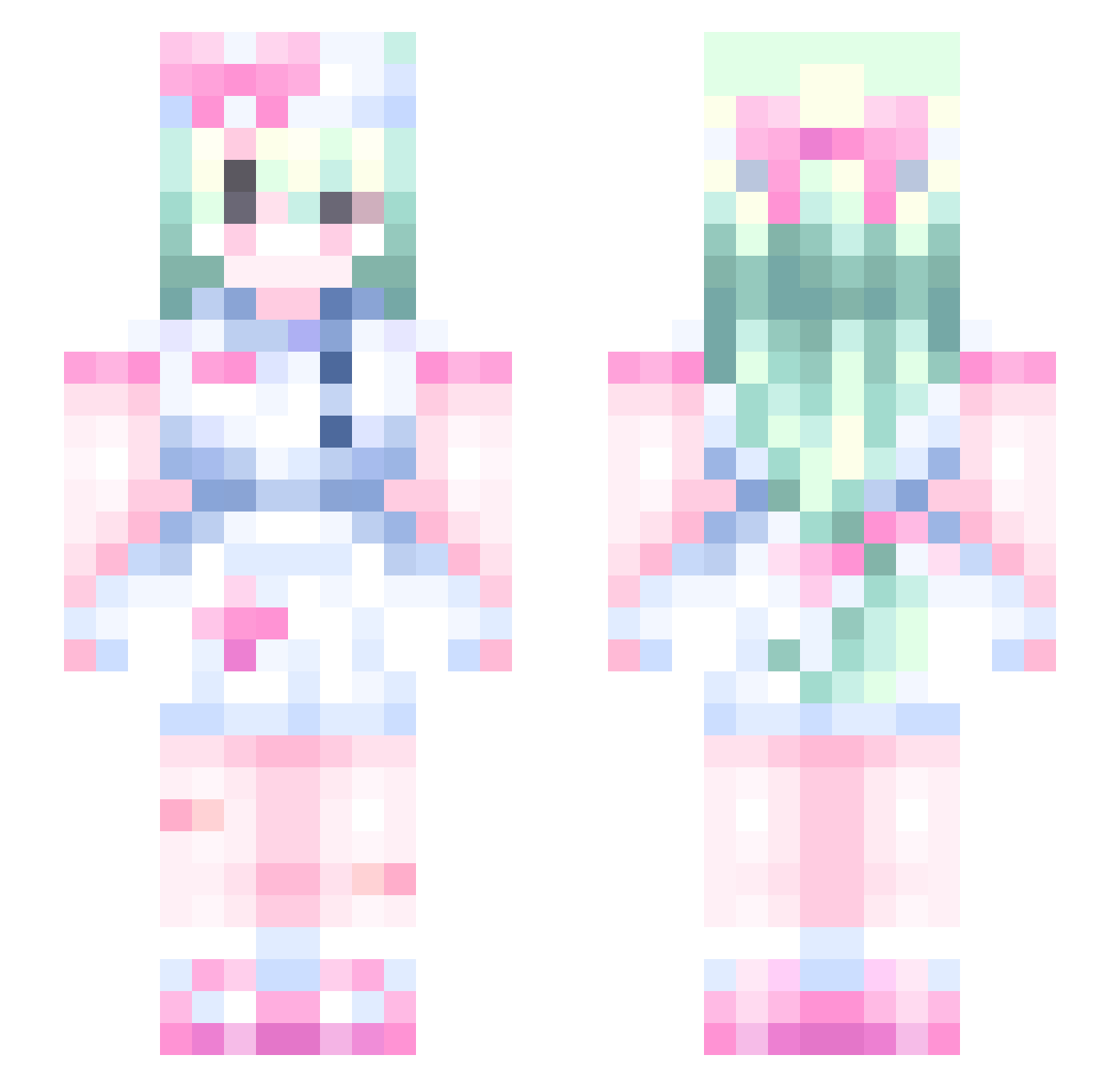hospitably Minecraft skin, front and back view
