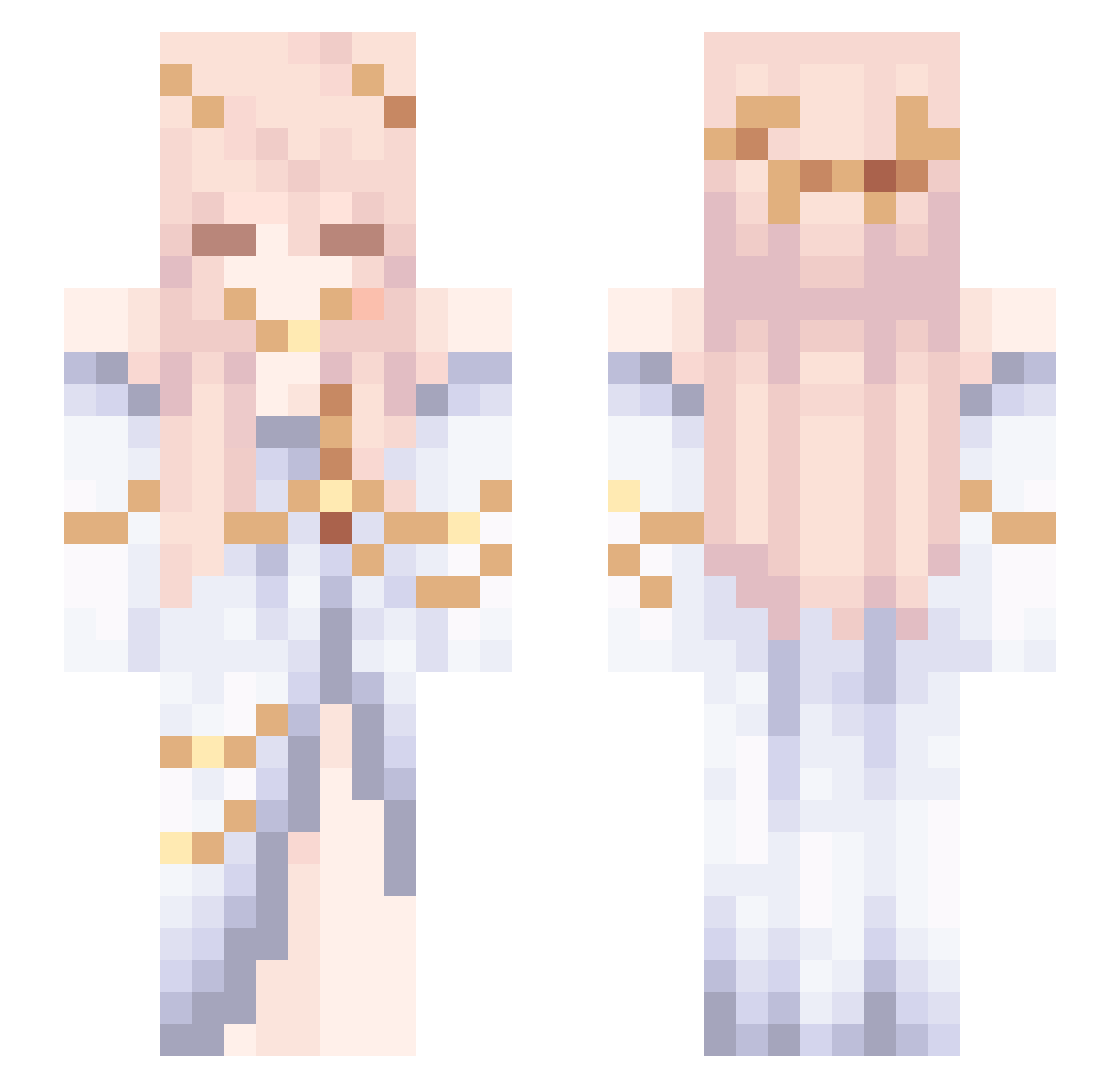Nebarra Minecraft skin, front and back view