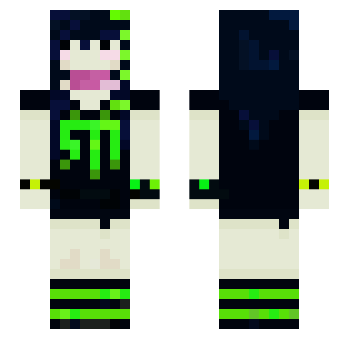 spoonskewl Minecraft skin, front and back view