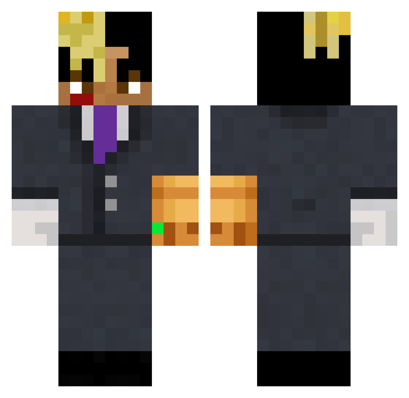 Zekken27 Minecraft skin, front and back view