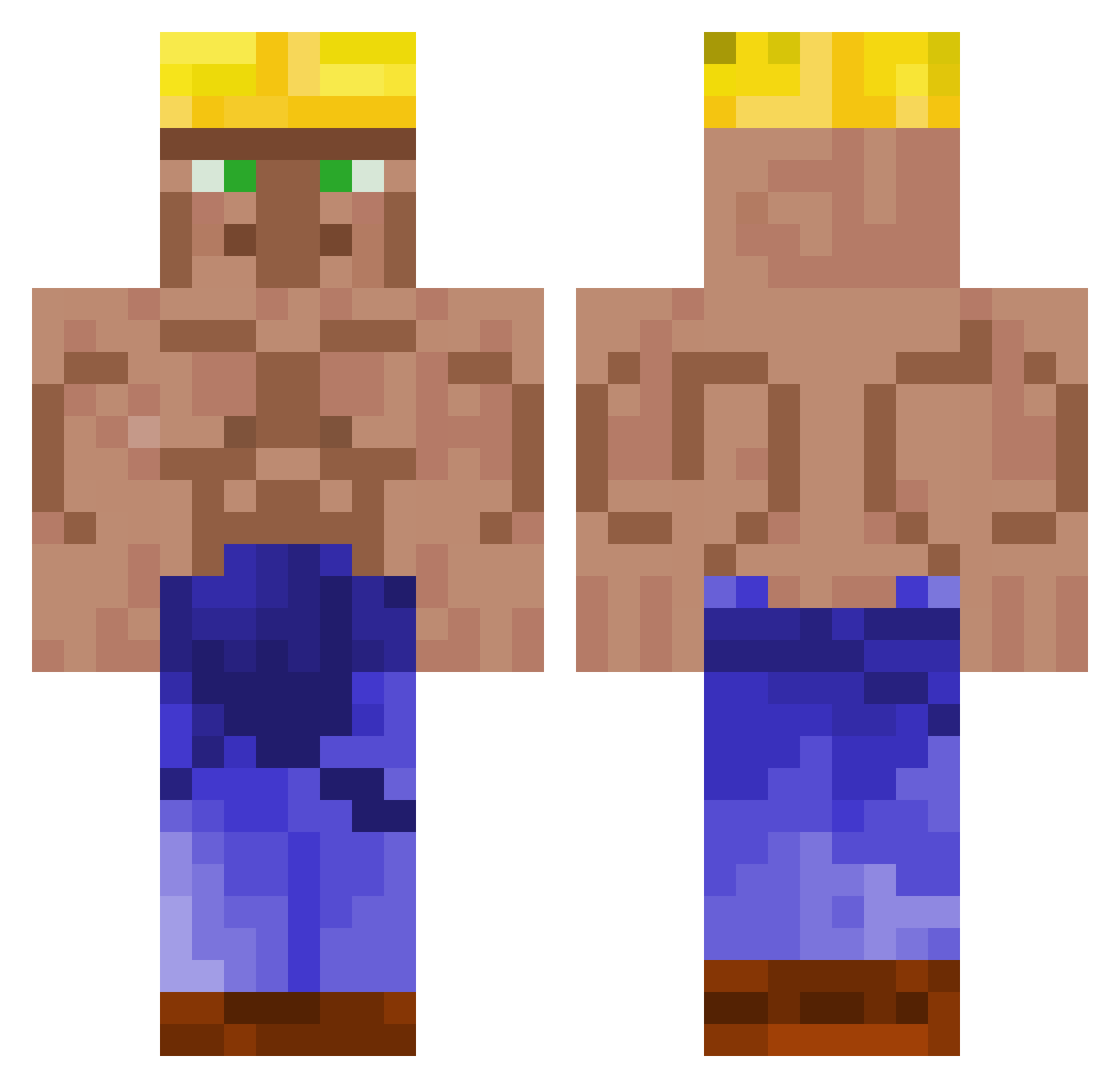 Phuncc Minecraft skin, front and back view