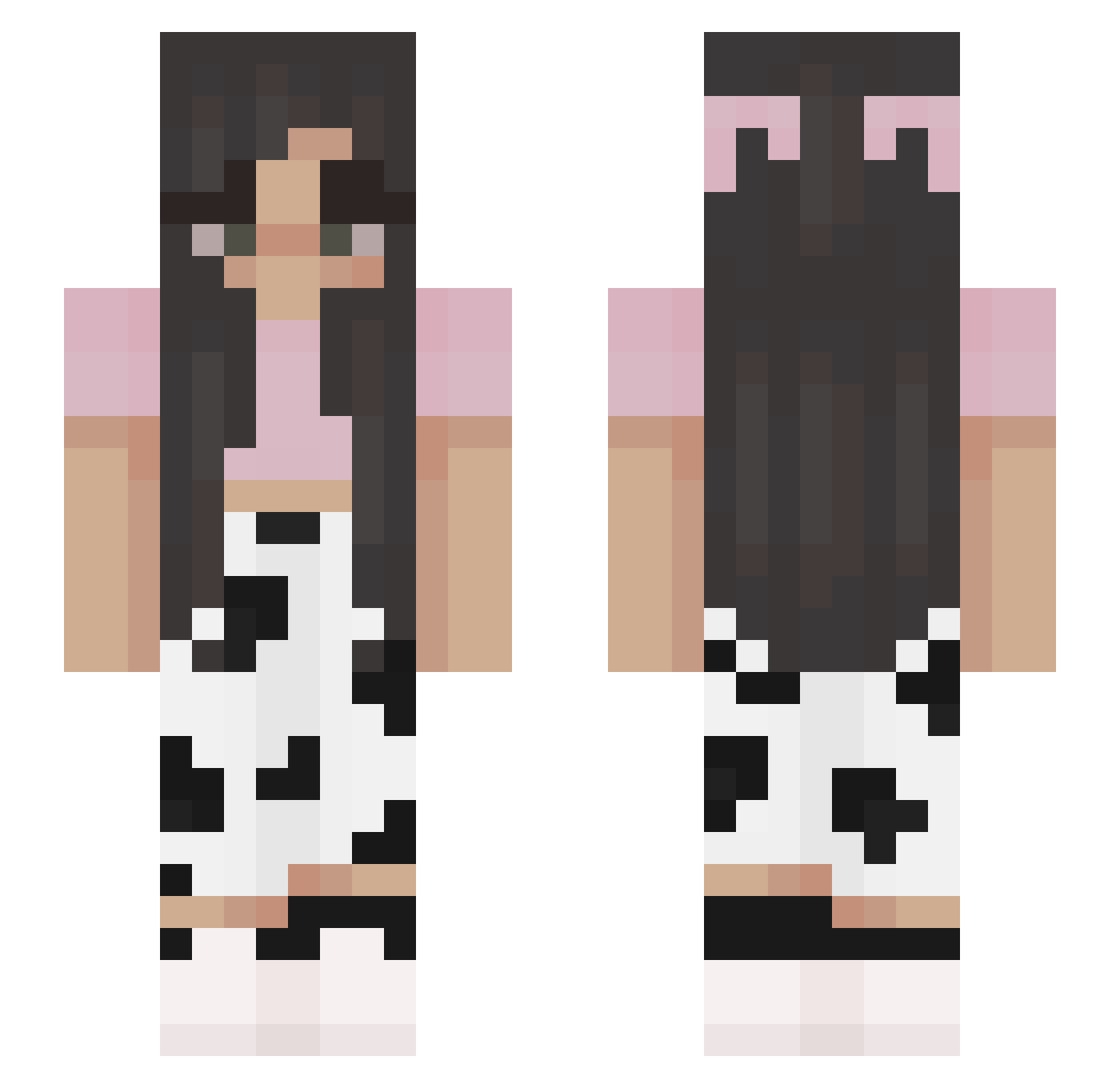 Novacanstein Minecraft skin, front and back view